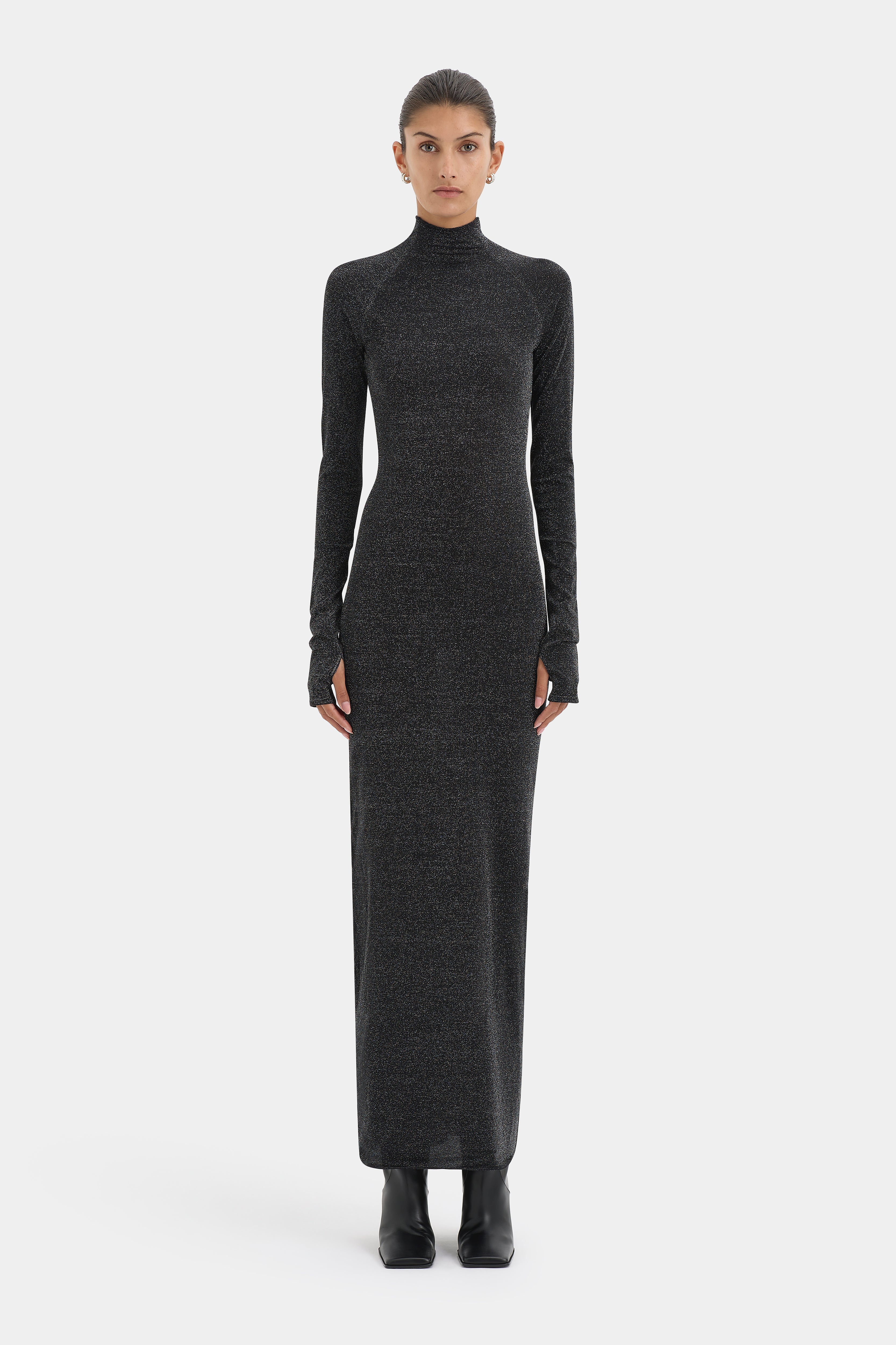 silver long sleeve dress Chiano Long Sleeve Dress | Black Silver