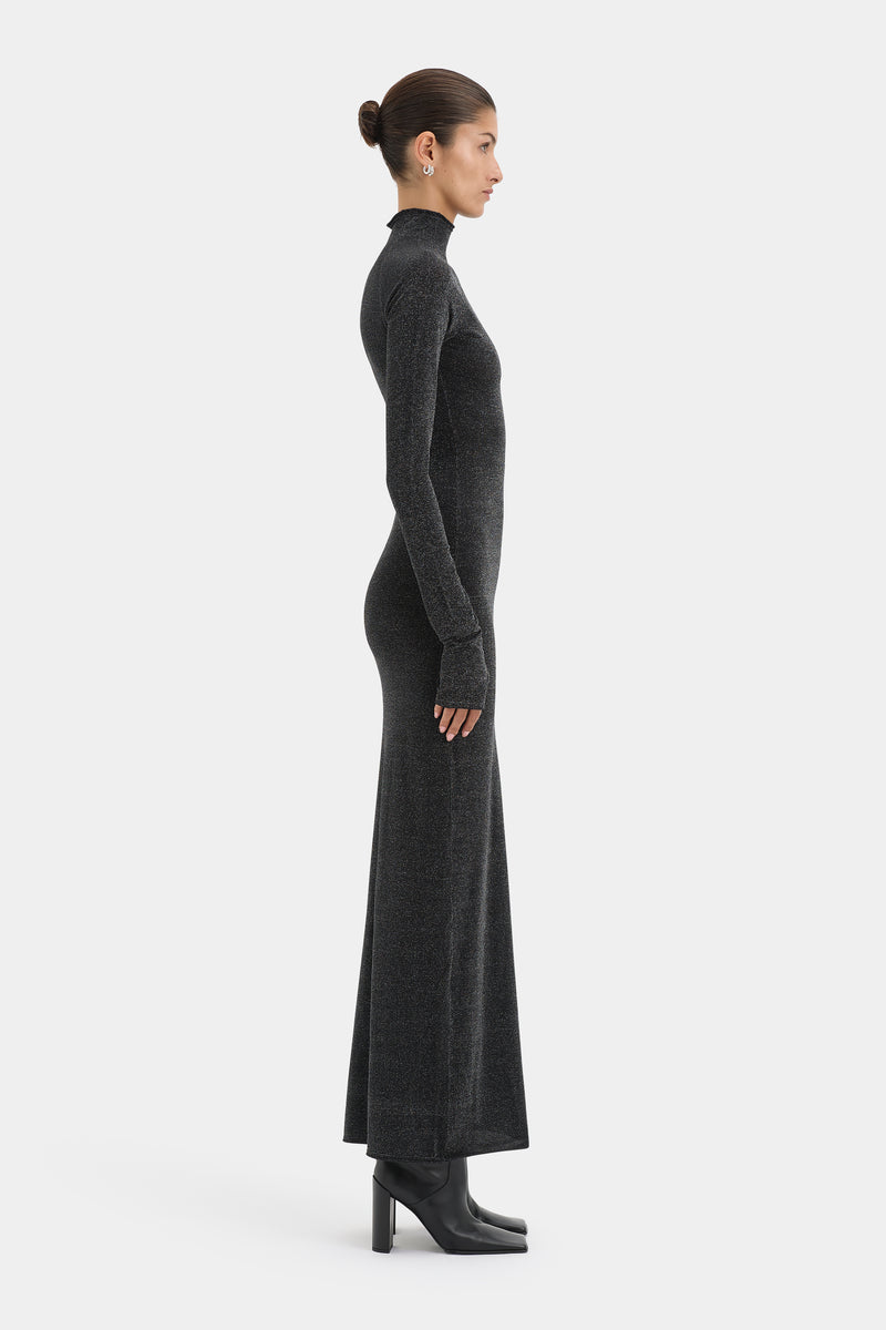 Chiano Metallic Knit Long Sleeve Dress