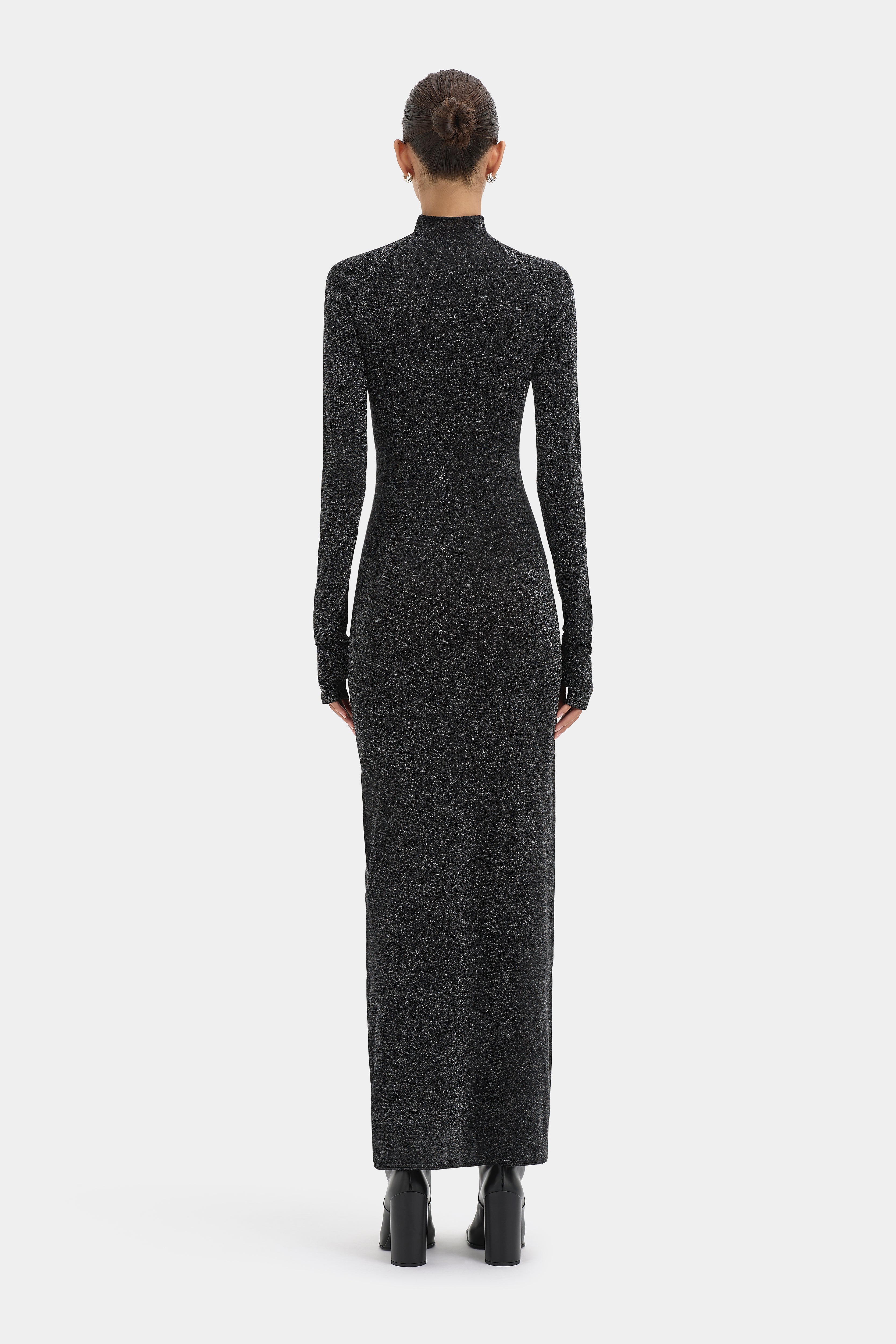 Chiano Metallic Knit Long Sleeve Dress