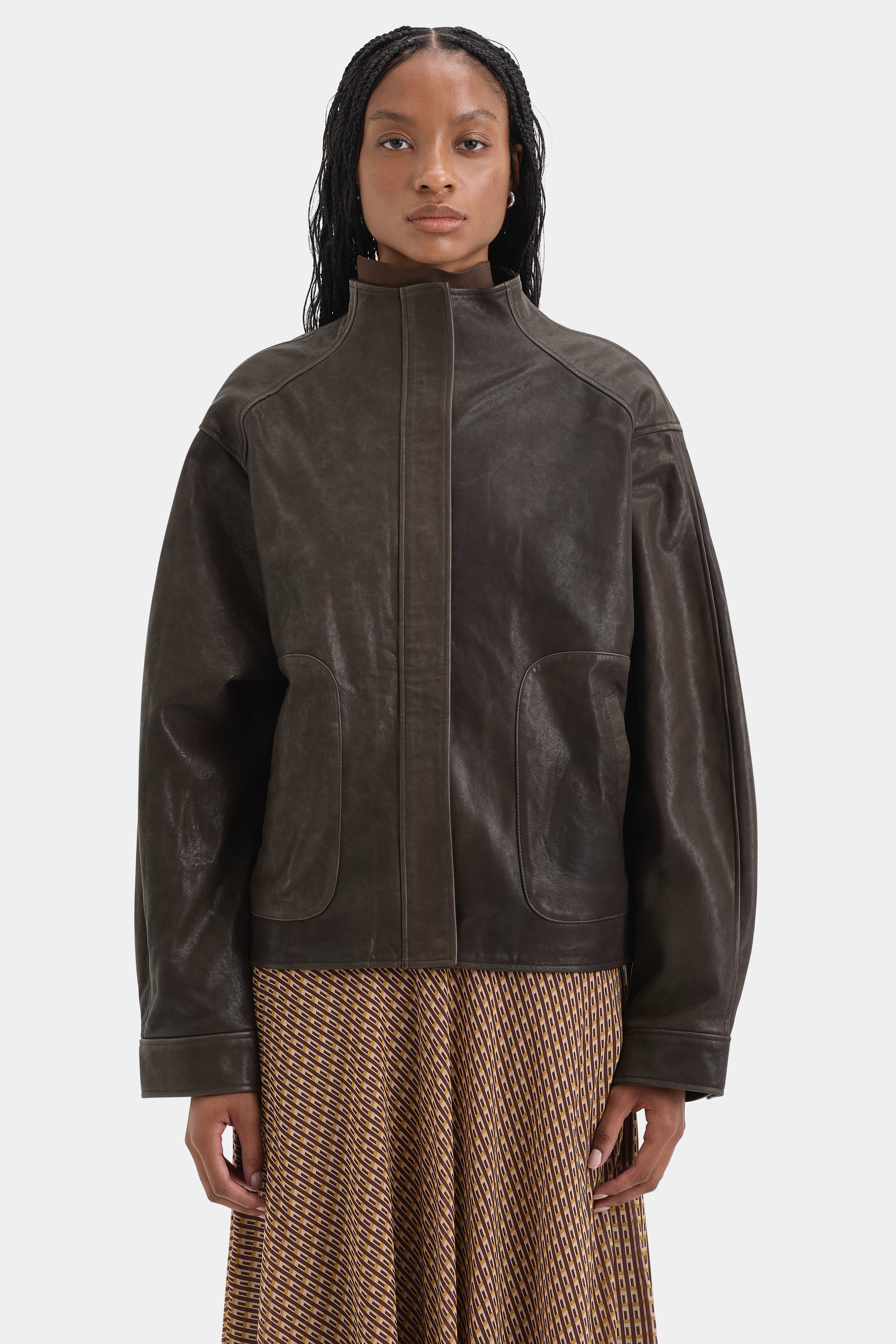 【vaneum】 Lamb lether Candela Leather Jacket | 100% Chocolate Lamb Leather | SIR.