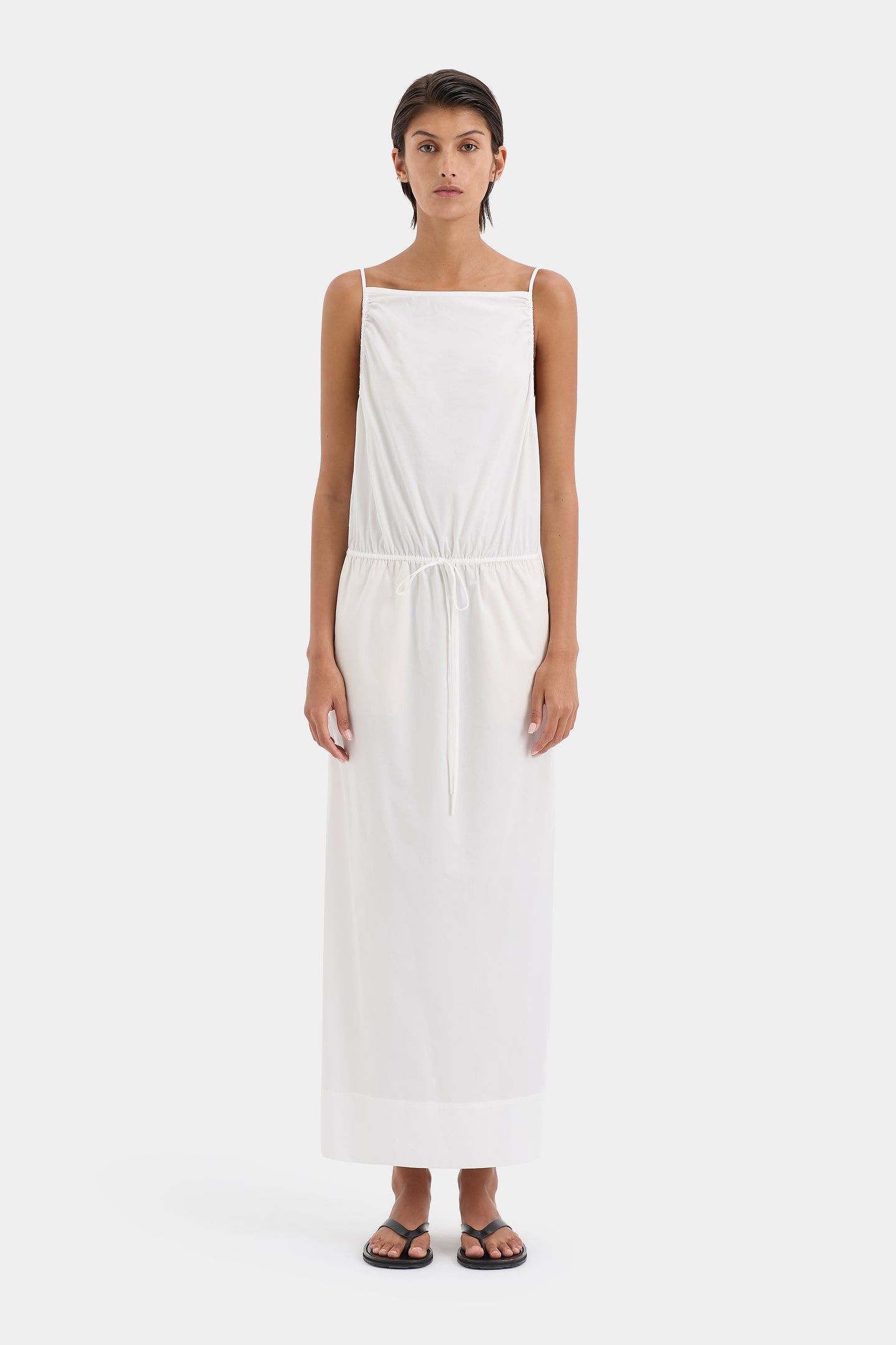 SIR the label Zaria Tie Midi Dress Ivory