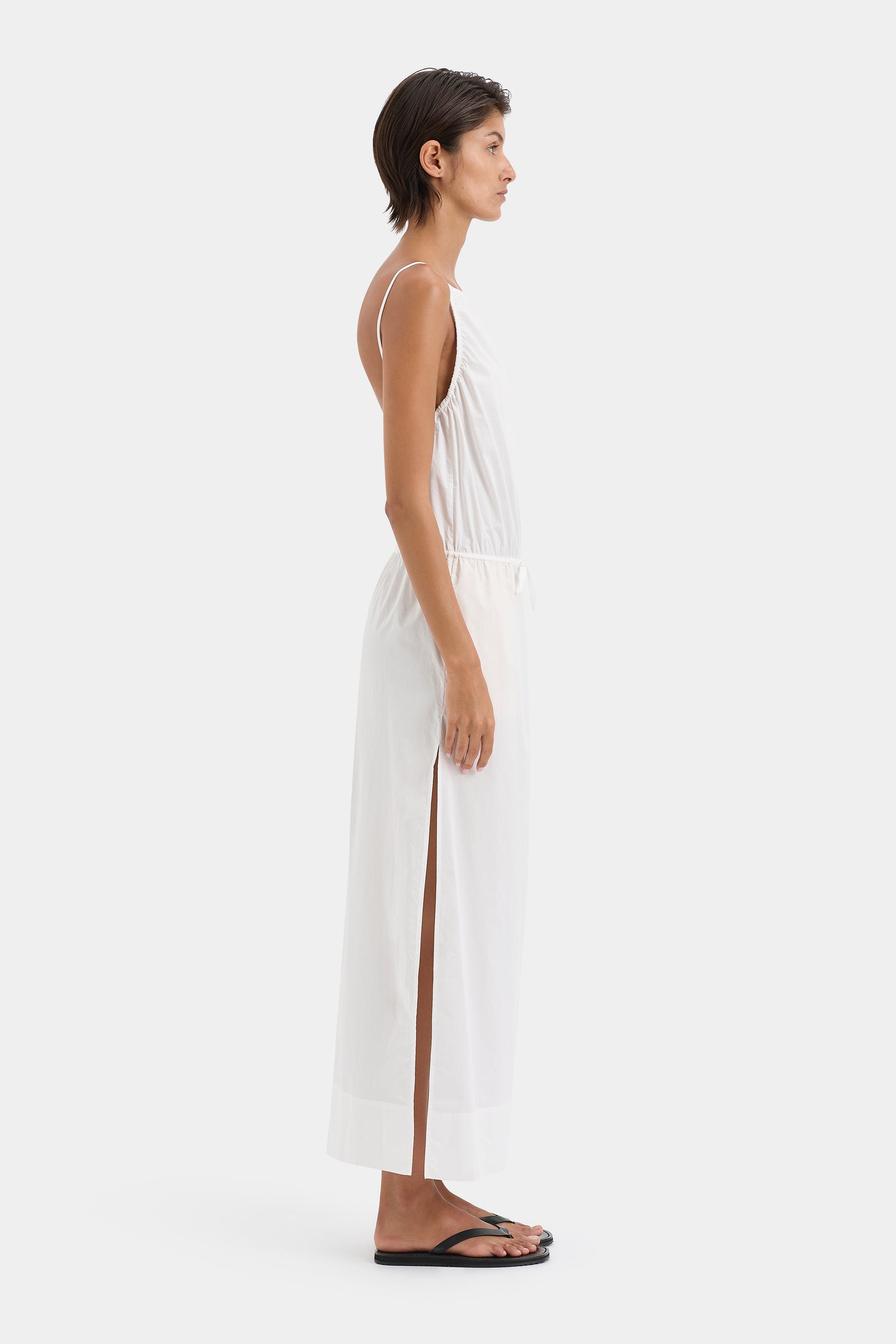 SIR the label Zaria Tie Midi Dress Ivory