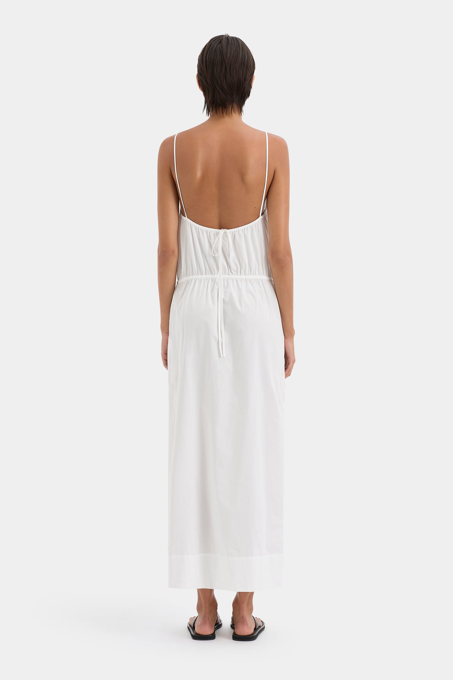 SIR the label Zaria Tie Midi Dress Ivory