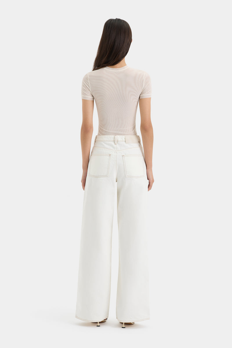 SIR the label Stella Wide Leg Jean WASHED WHITE