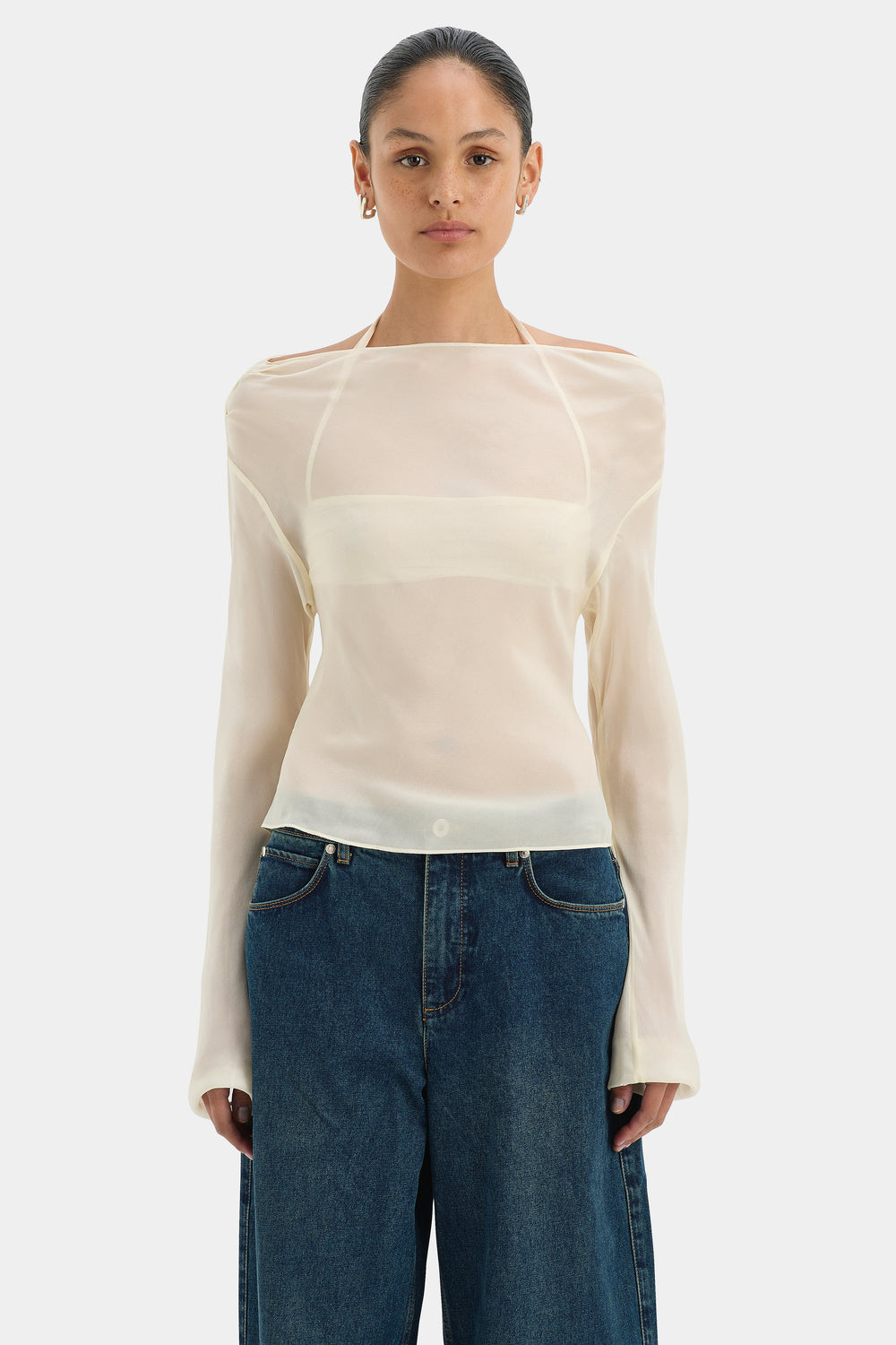 Strobe Long Sleeve Cowl Top