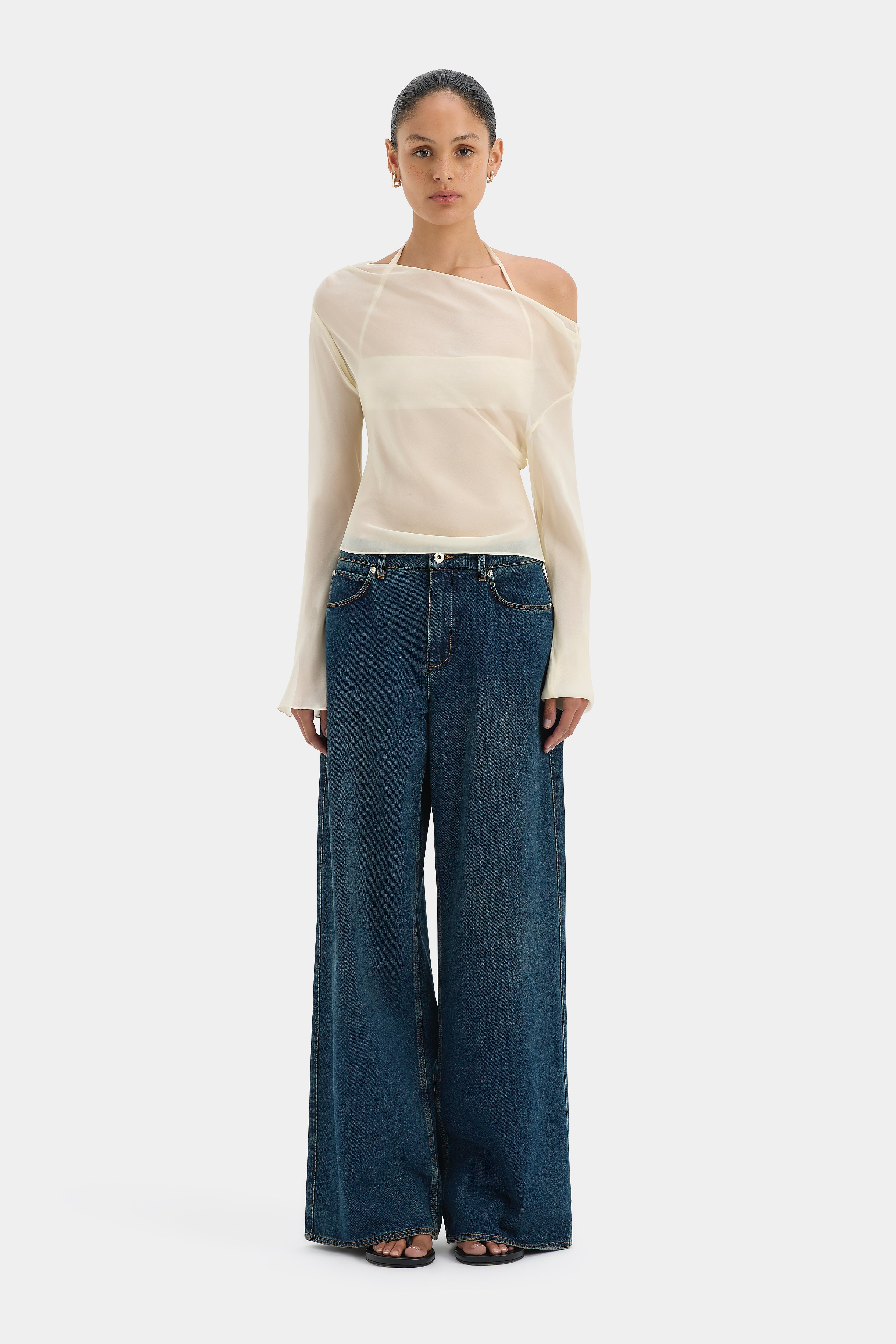 Strobe Long Sleeve Cowl Top