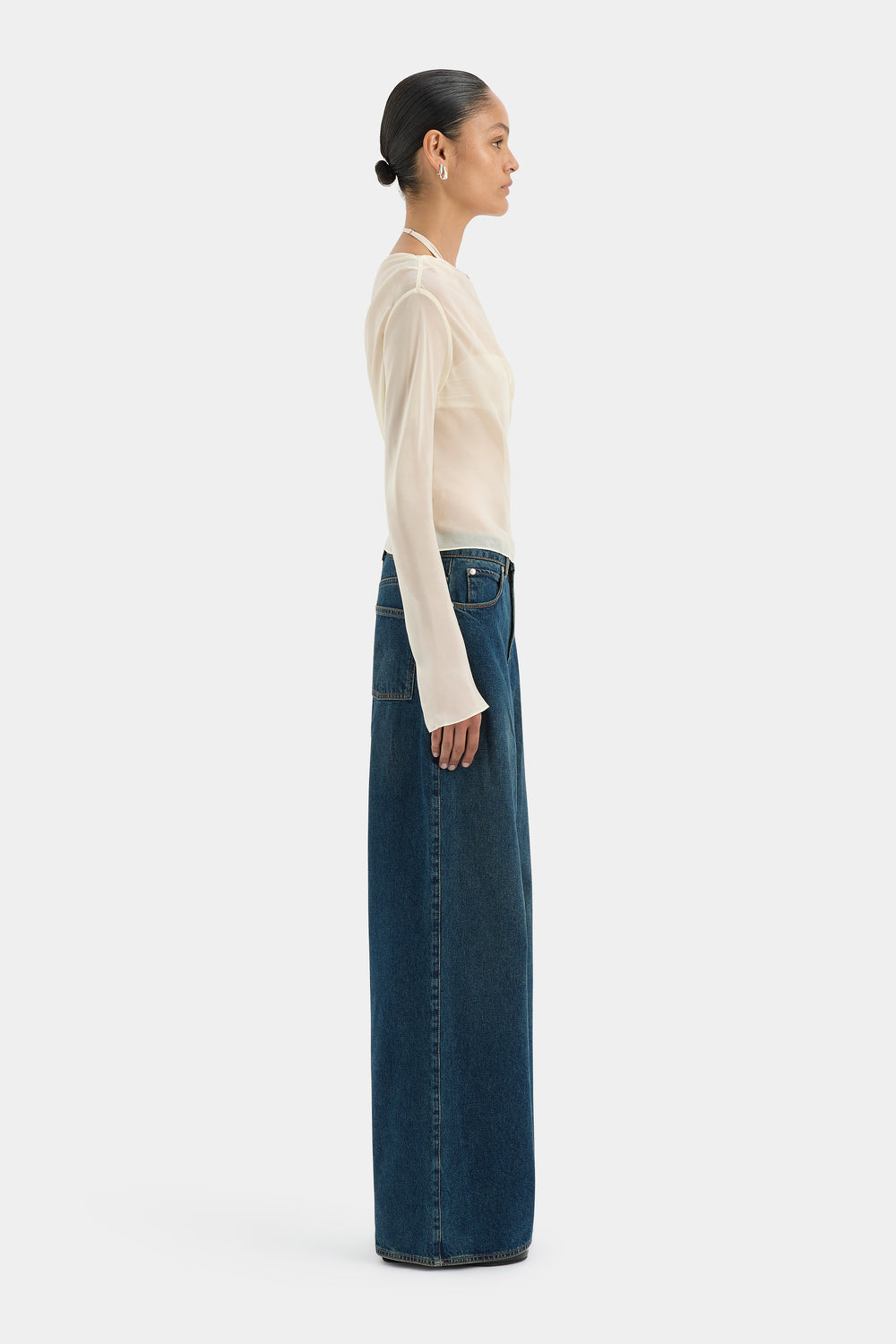 Strobe Long Sleeve Cowl Top