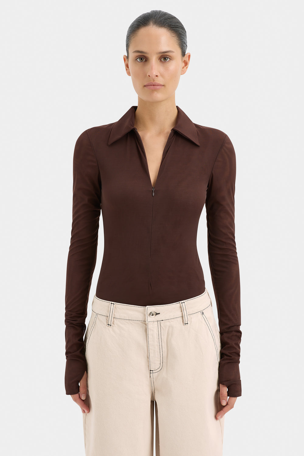 Jacques Mesh Zip Bodysuit