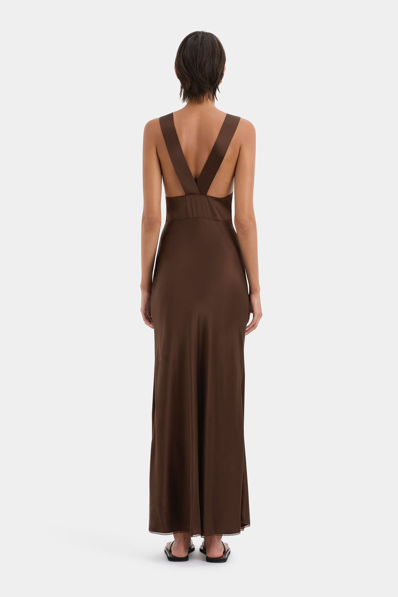 SIR the label Aries Cut Out Gown Chocolate