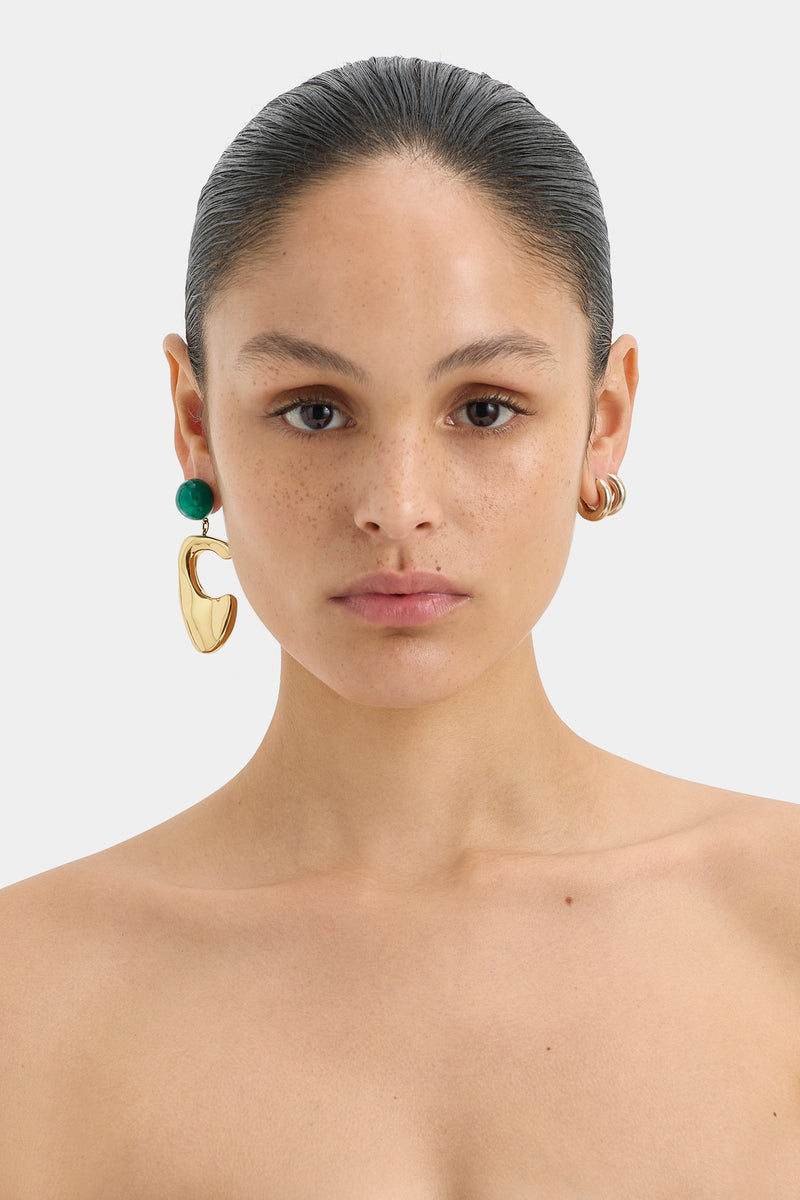 SIR the label Frankie Green Abstract Earring BRASS
