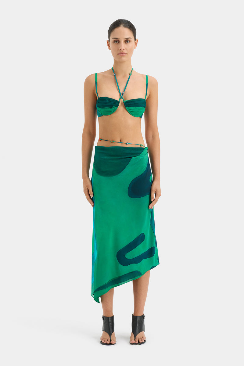 SIR the label Frankie Gathered Bralette EMERALD REFLECTION