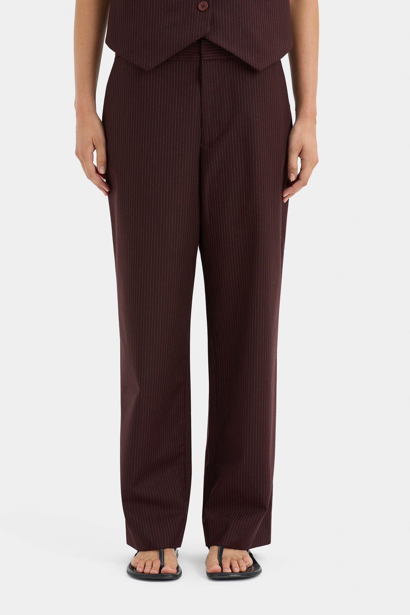 SIR the label Guillaume Trouser Plum Pinstripe