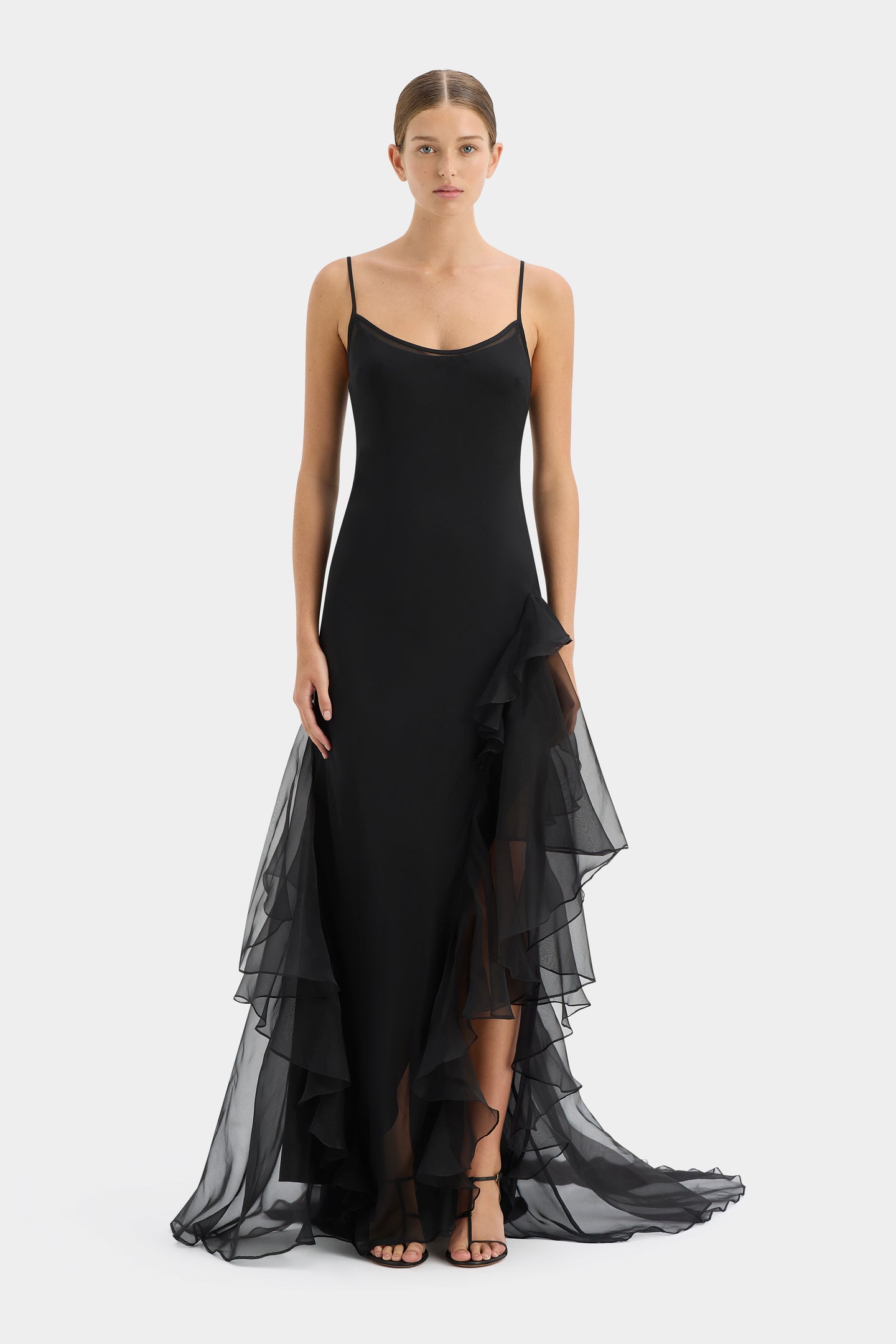 SIR the label Sage Flounce Gown BLACK