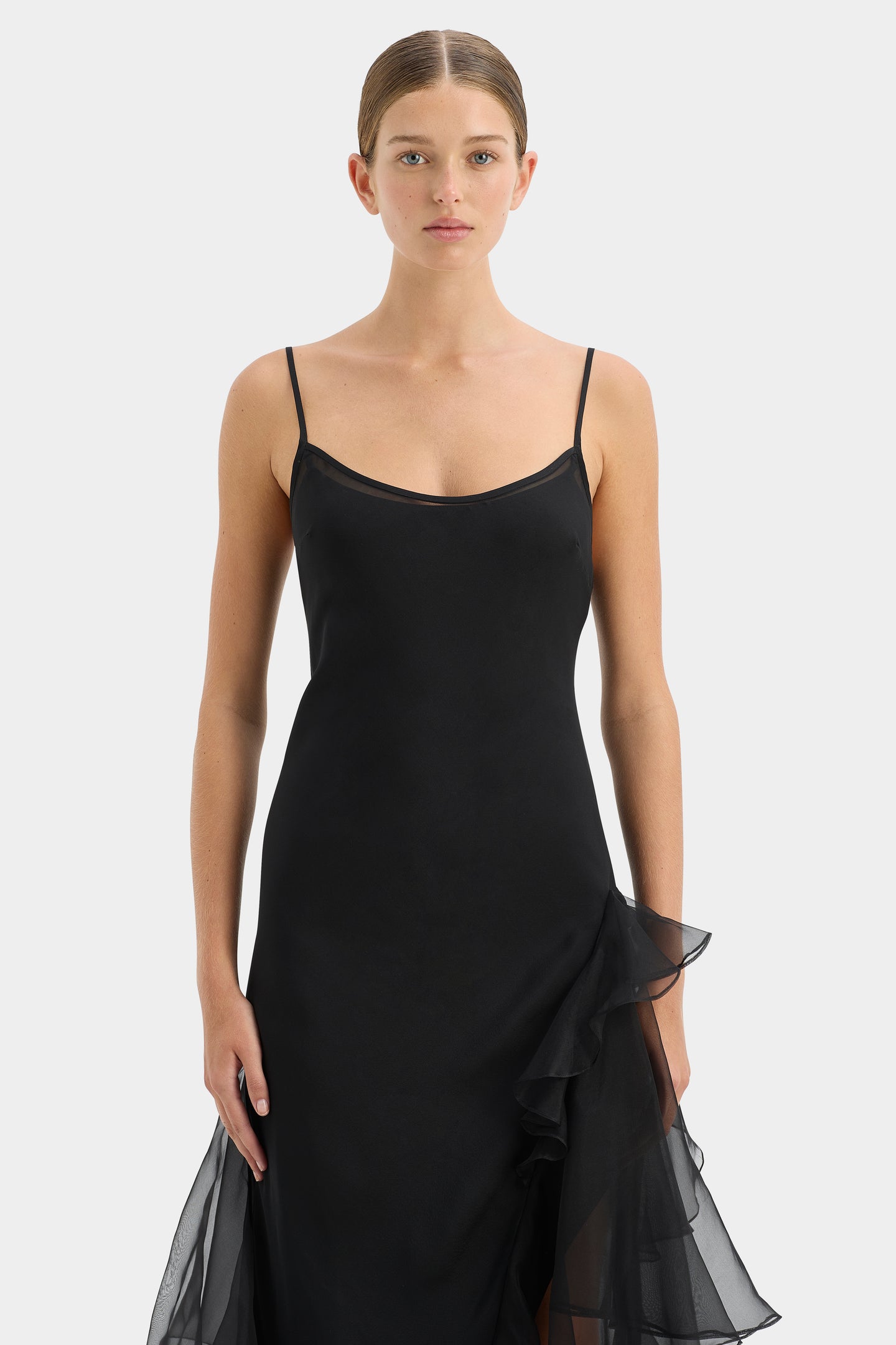 SIR the label Sage Flounce Gown BLACK