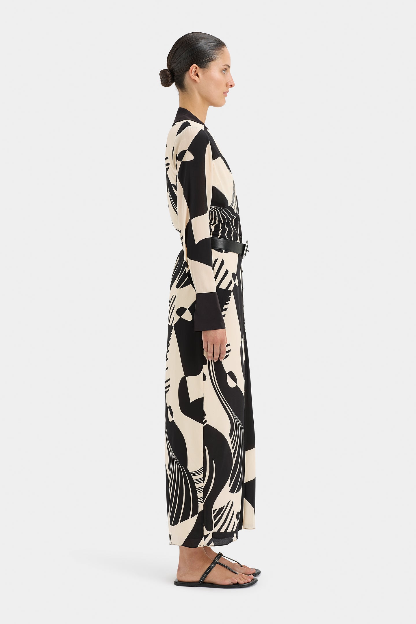 SIR the label Realisme V Neck Shirt Dress Papier