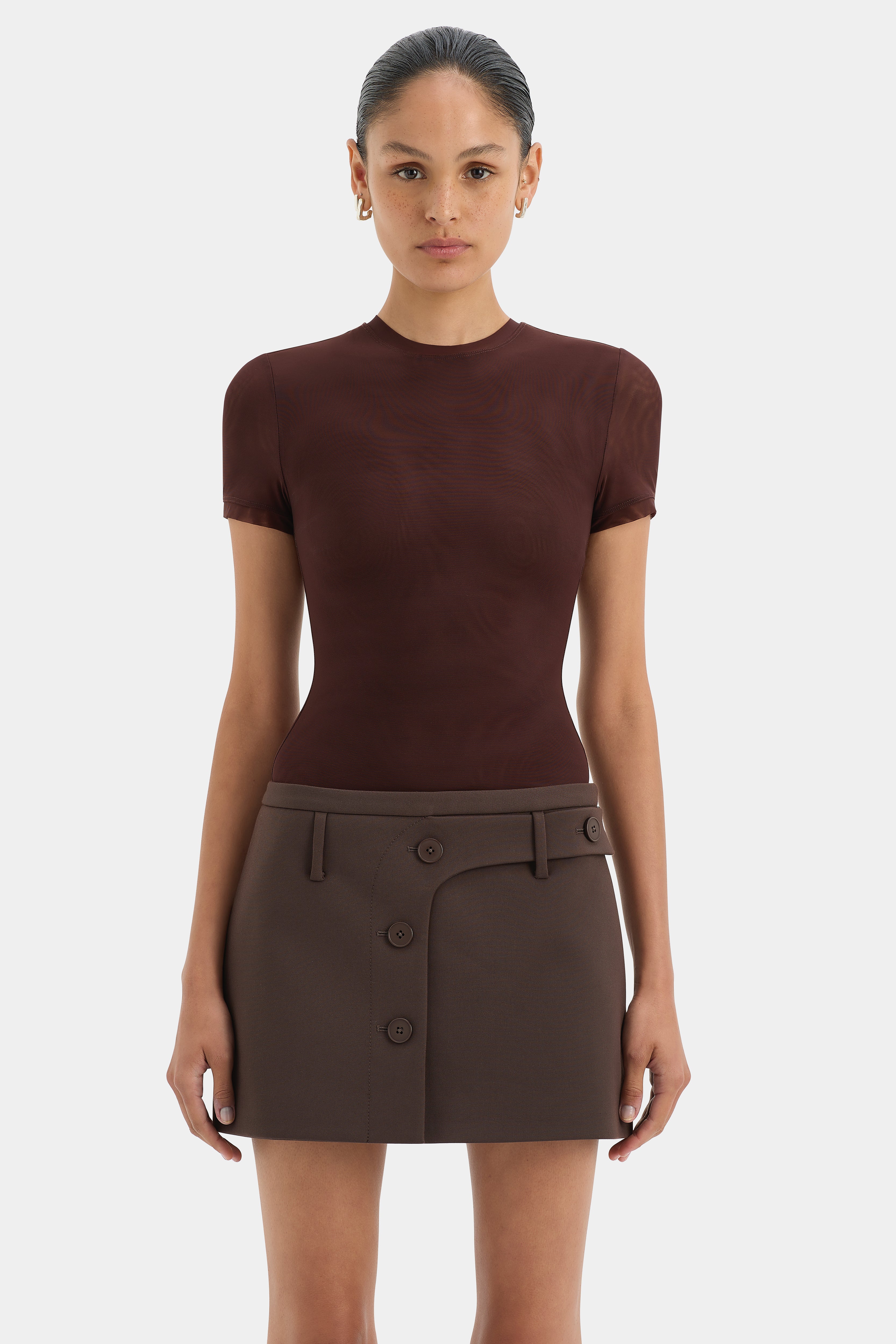 Sandrine Button Mini Skirt