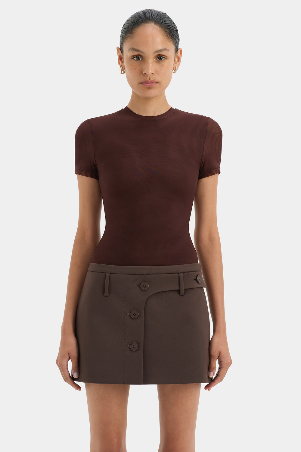 Sandrine Button Mini Skirt