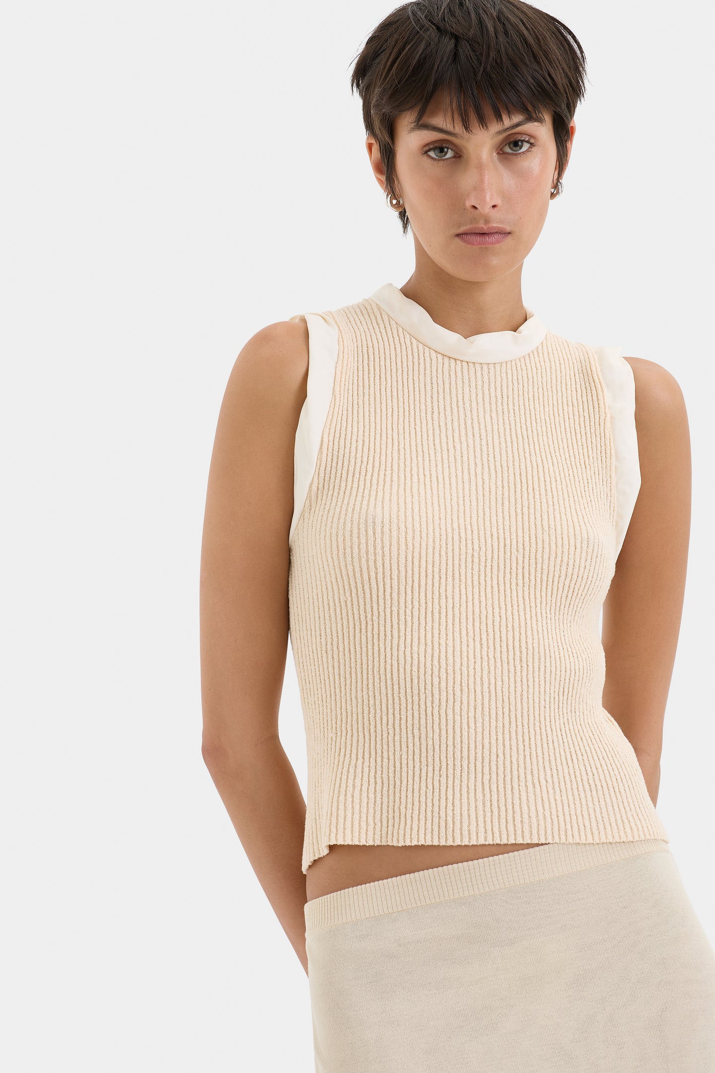 SIR the label Petal Knit Top Peach