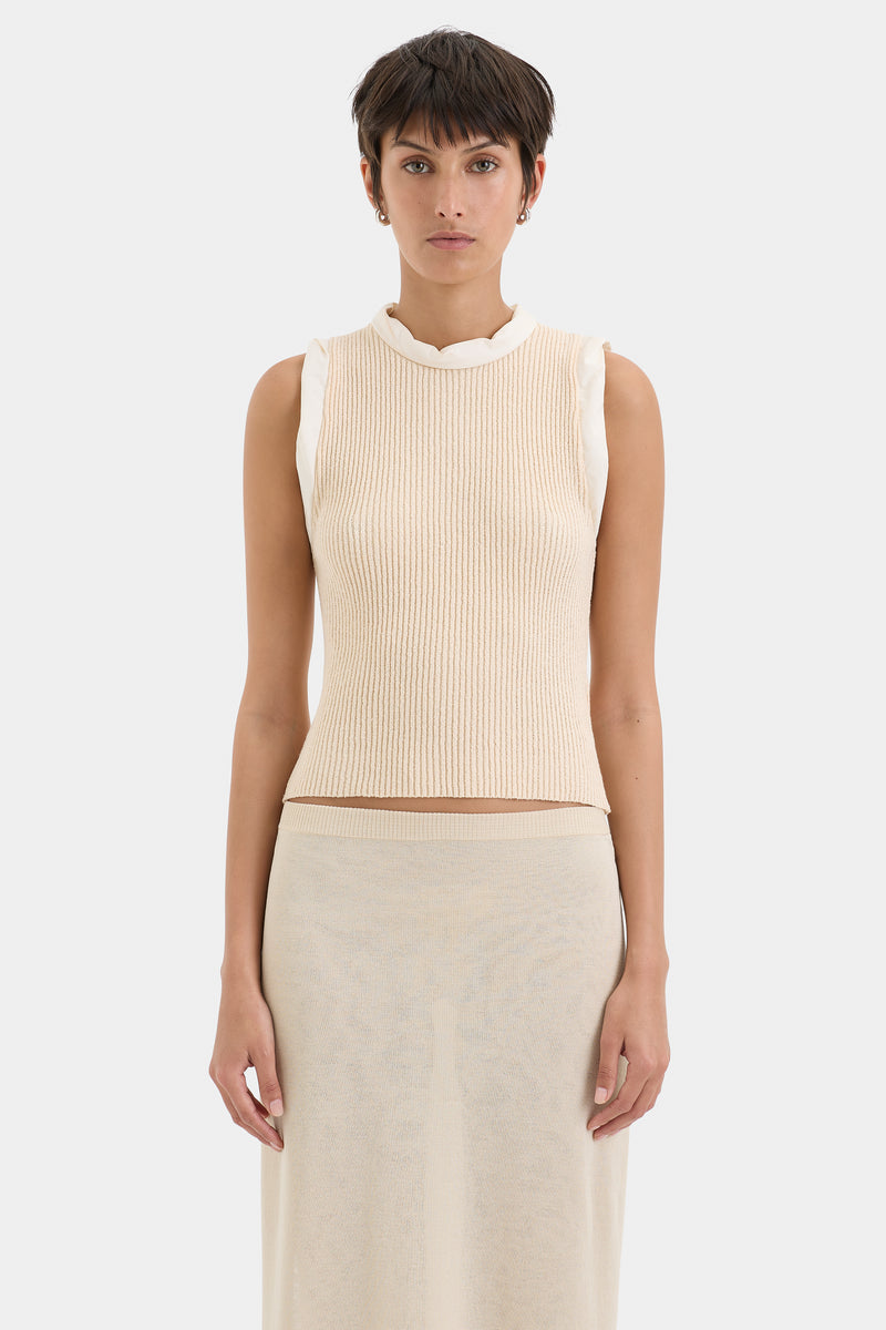 SIR the label Petal Knit Top Peach