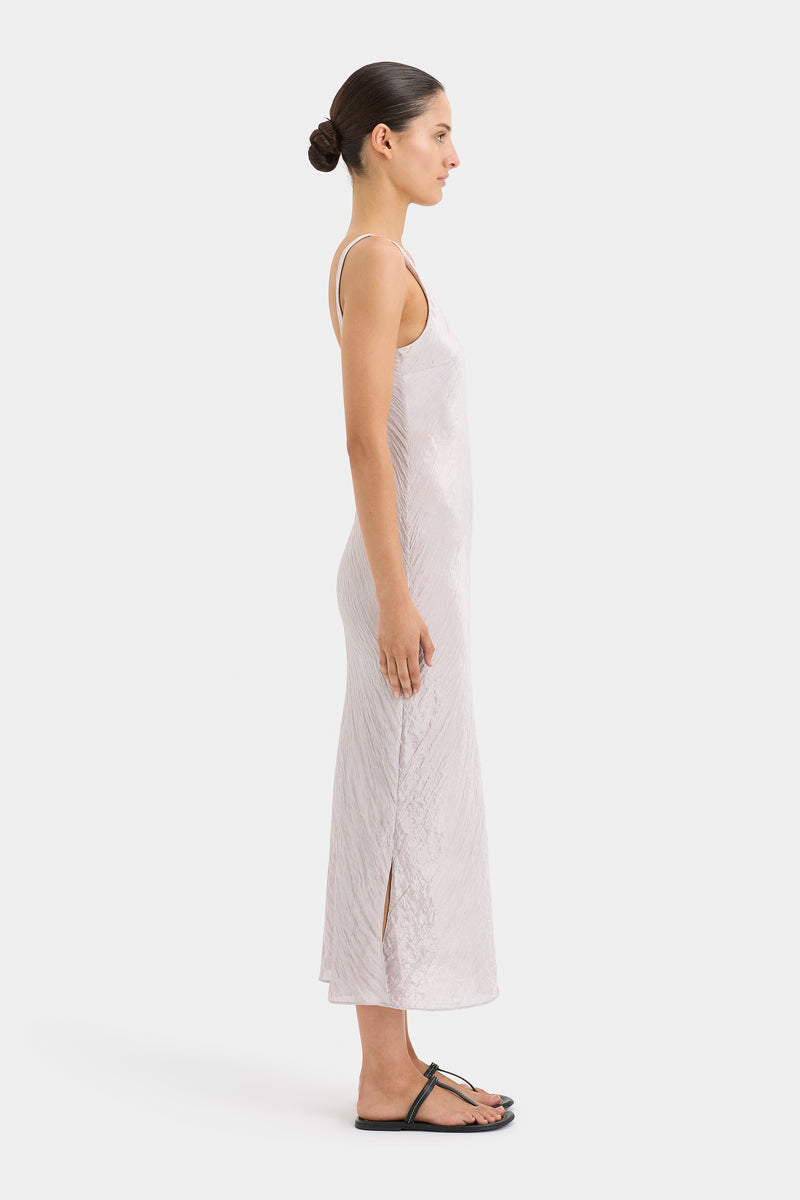 SIR the label Ligera Bias Slip Dress SILVER