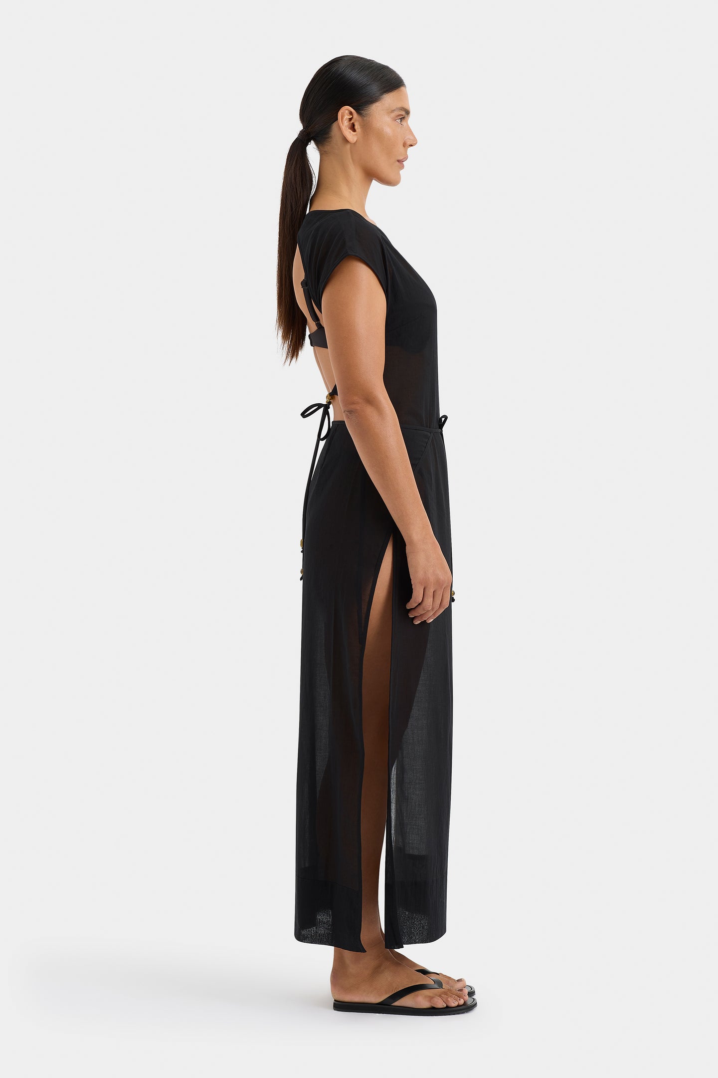 SIR the label Blair Beaded Overlap Dress BLACK