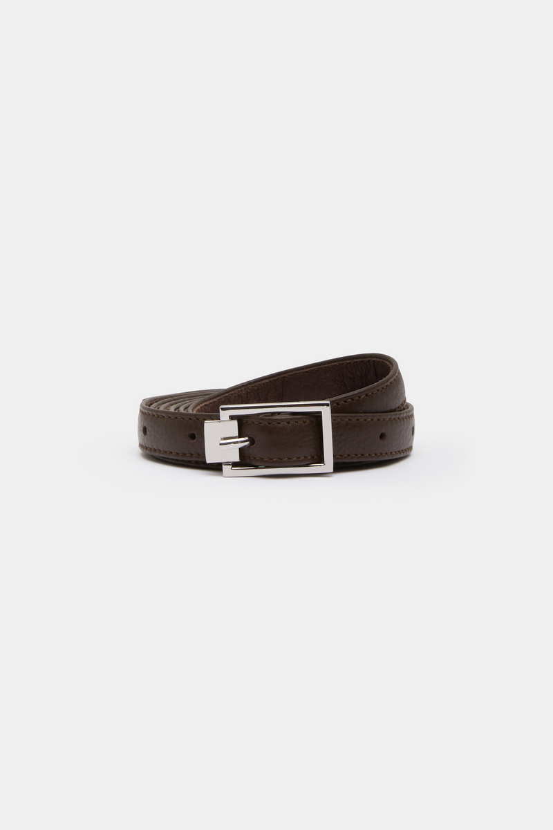 SIR the label Classic Leather Wrap Belt Chocolate