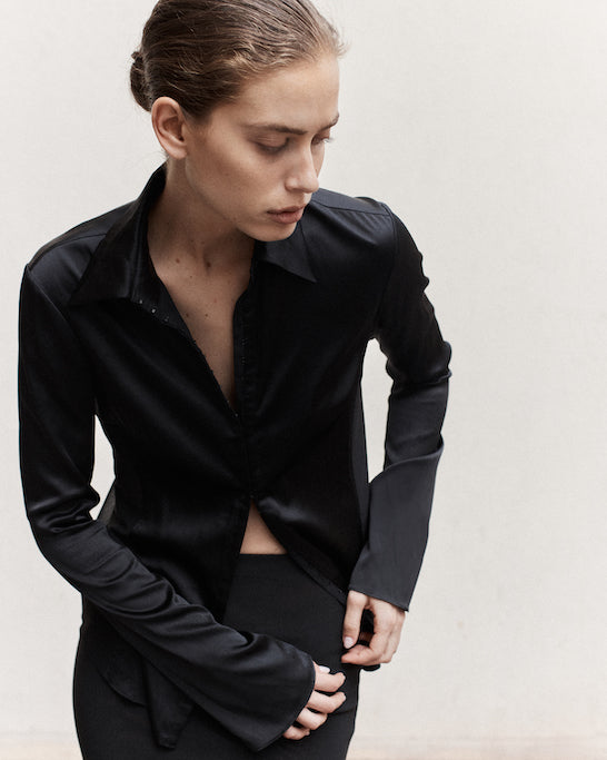 SIR the label Sonora Evening Shirt BLACK