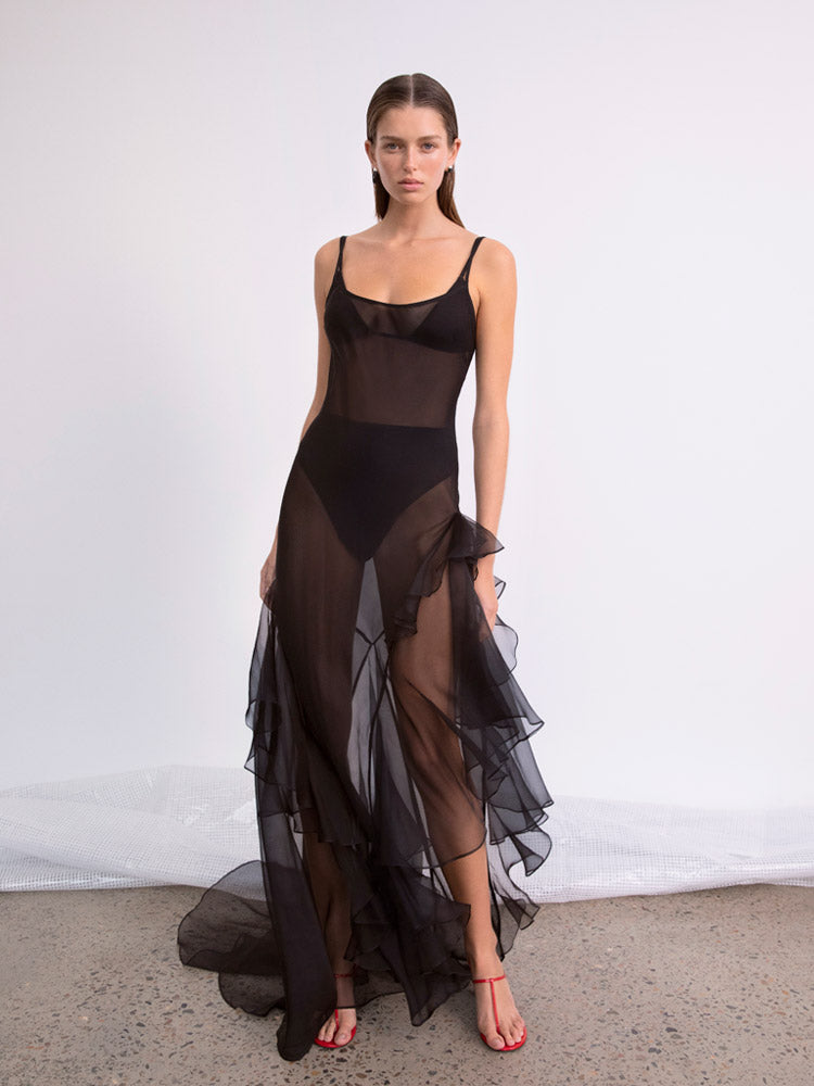 SIR the label Aries Cut Out Gown BLACK