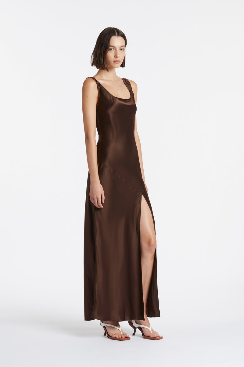 SIR the label Esme Bias Dress CHOCOLATE
