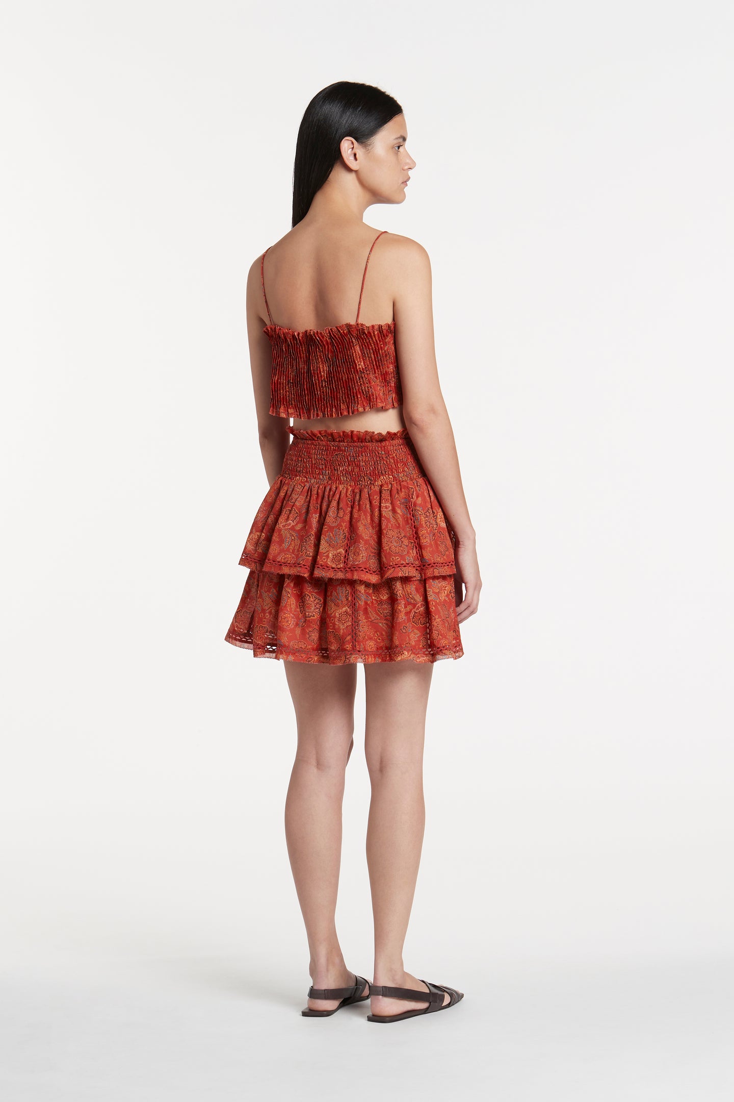 SIR the label Allegra Tiered Mini Skirt IDALIA FLORAL PRINT