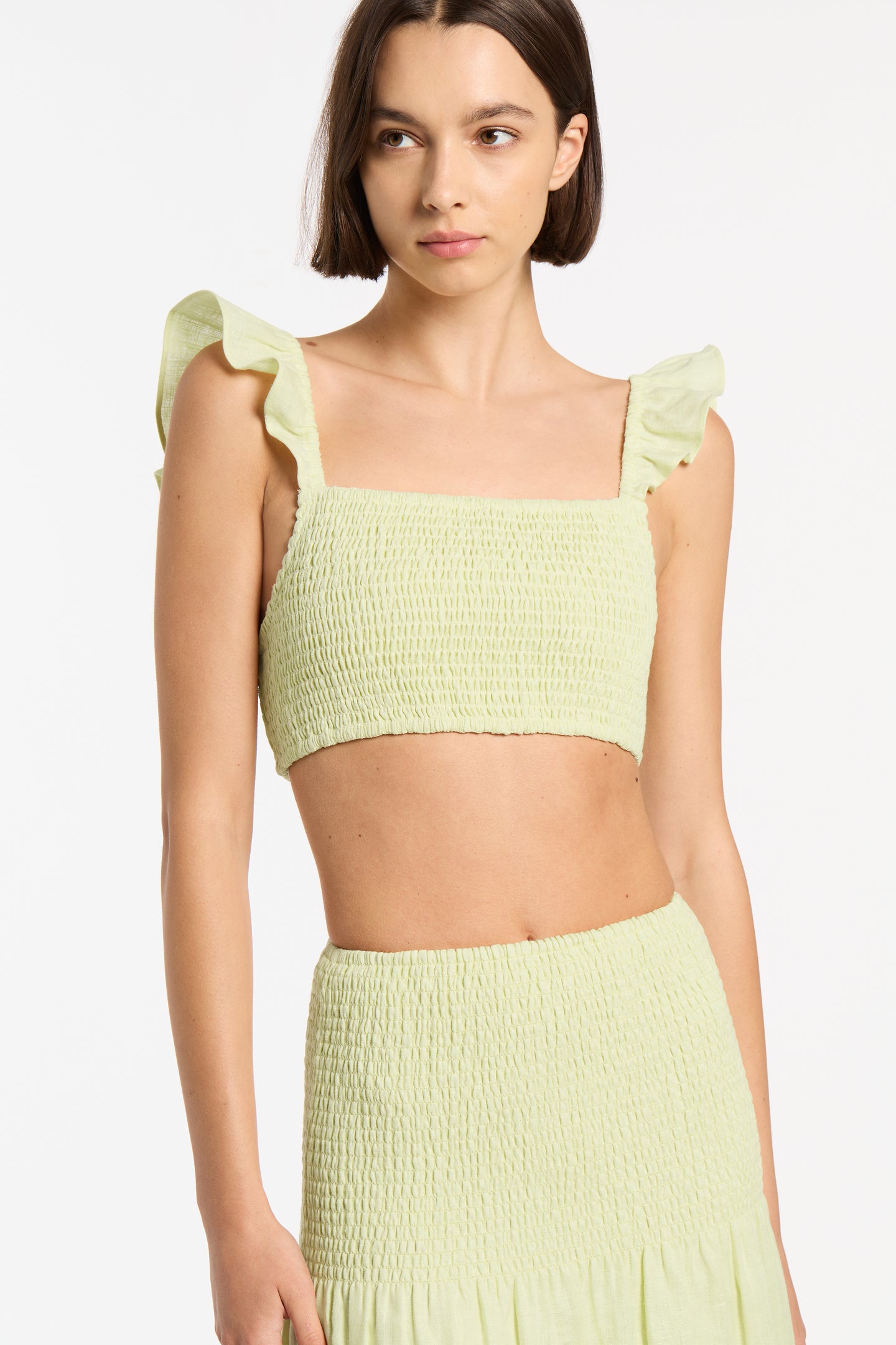 SIR the label Francesca Shirred Maxi Skirt BUTTER