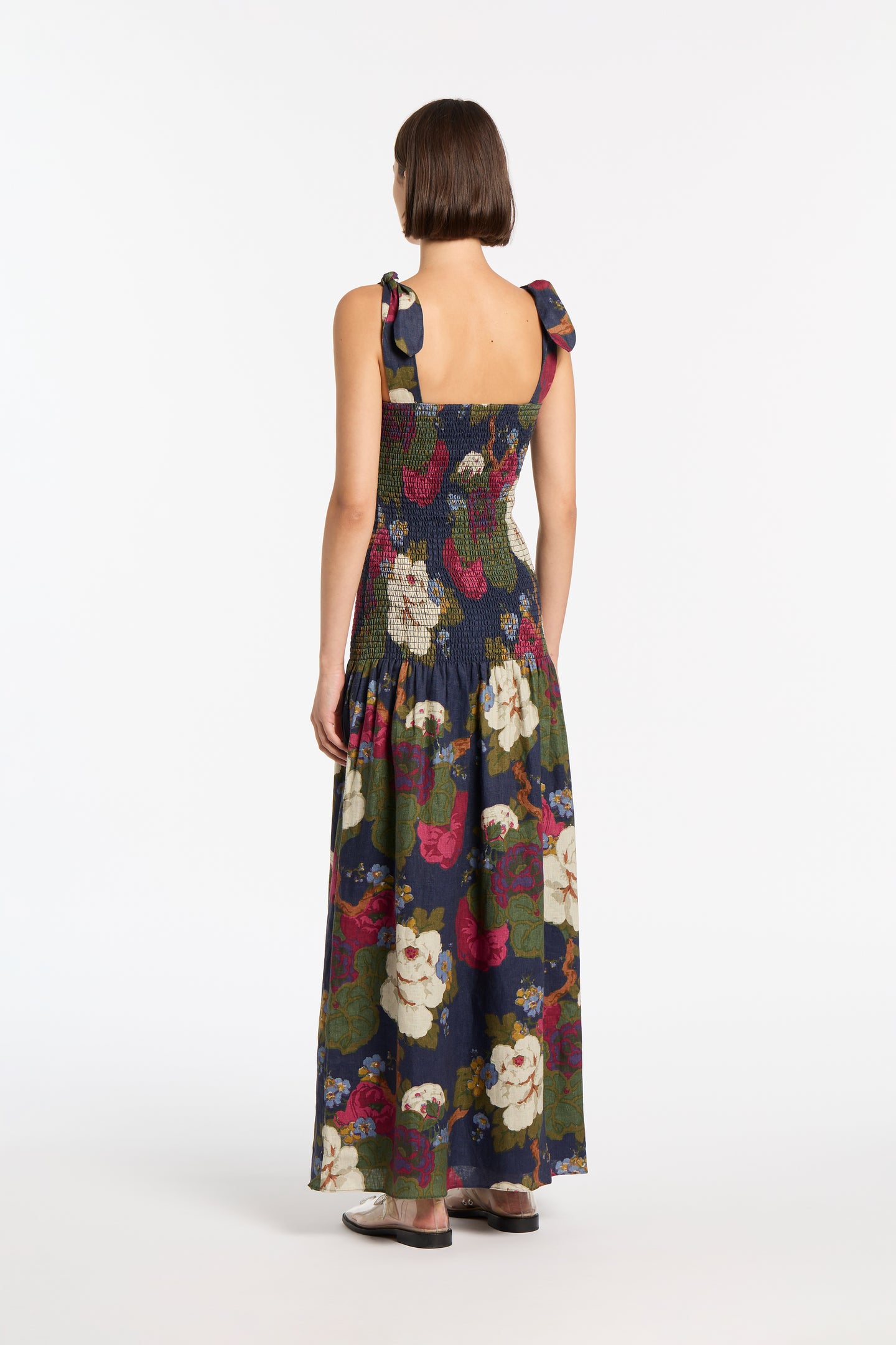 SIR the label Francesca Shirred Maxi Dress GARCIA FLORAL PRINT