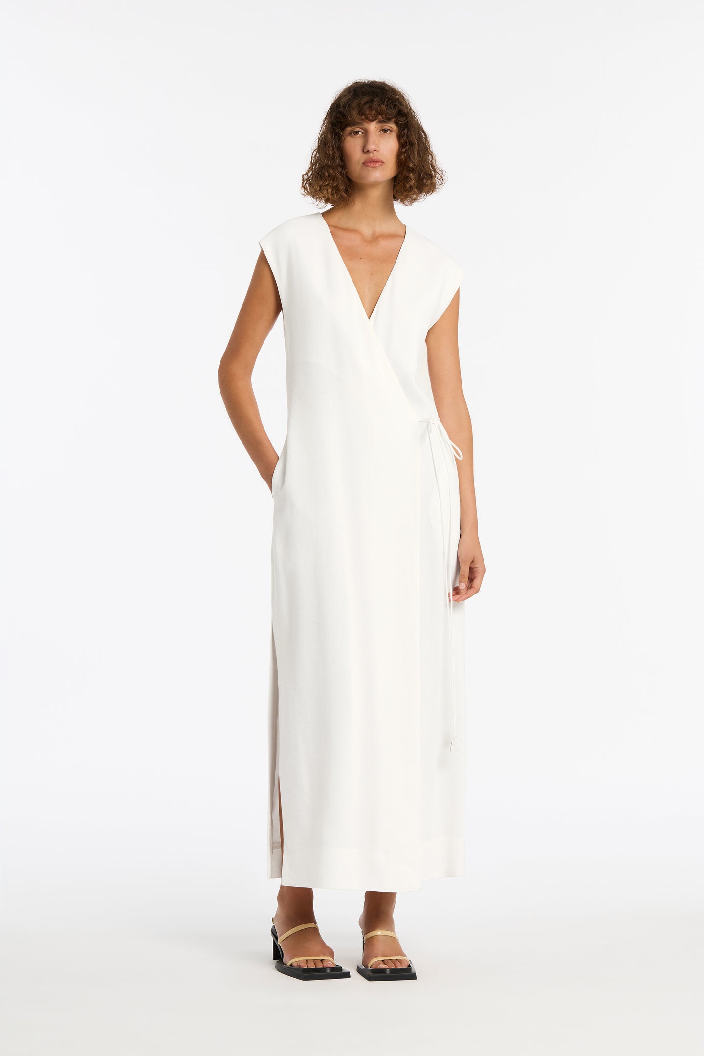 SIR the label Clemence Wrap Dress IVORY