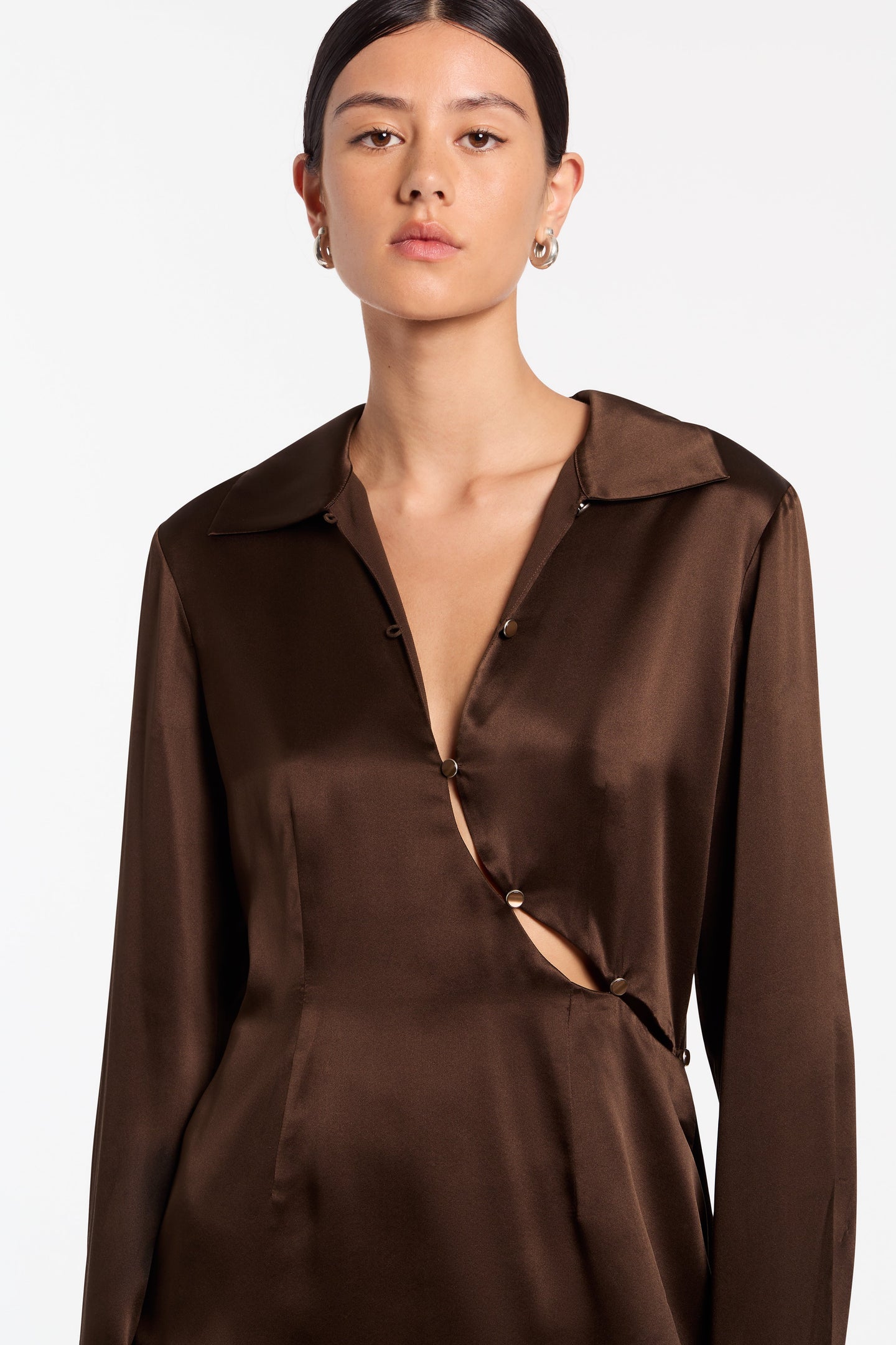SIR the label Selita Buttoned Shirt CHOCOLATE