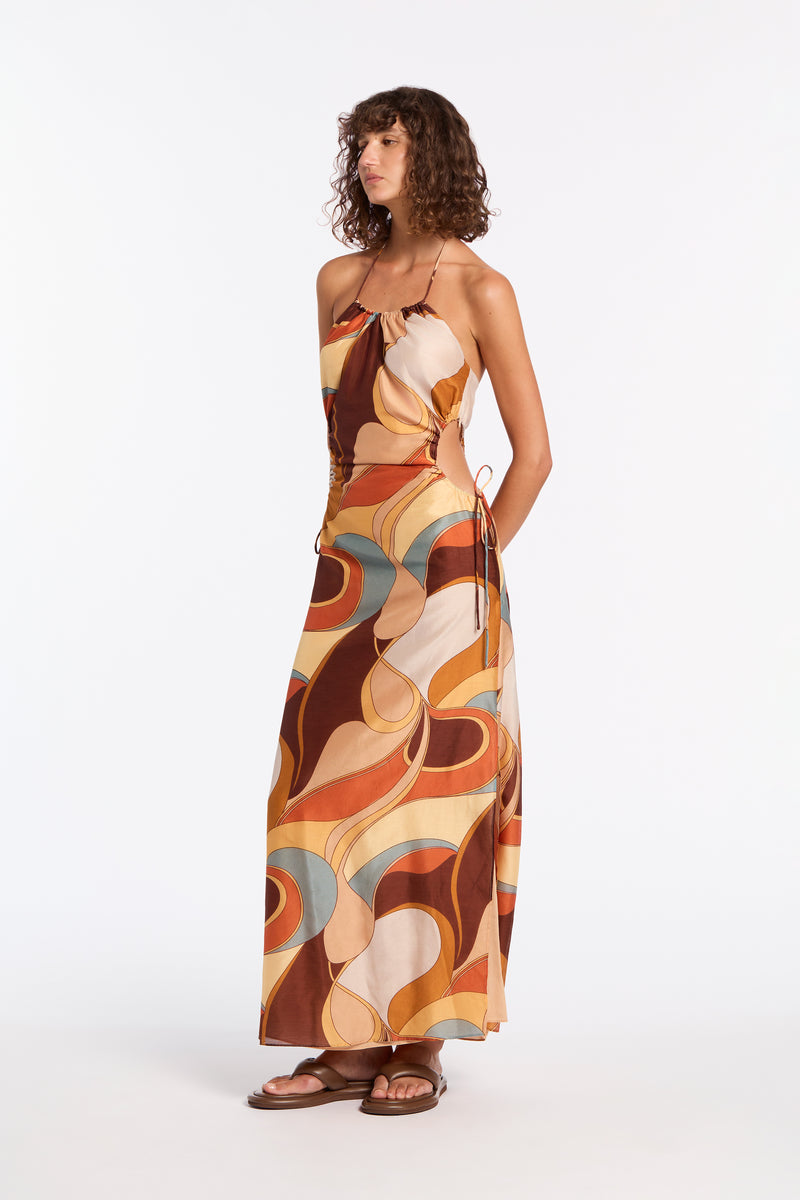 SIR the label Vista Halter Midi Dress VISTA PRINT