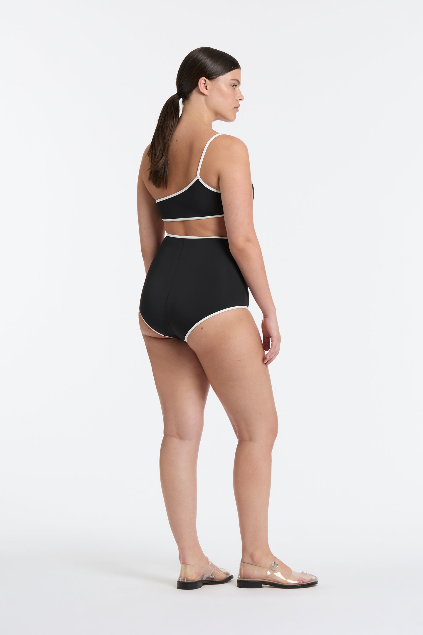 SIR the label Claude High Waist Boy Leg Brief BLACK / IVORY