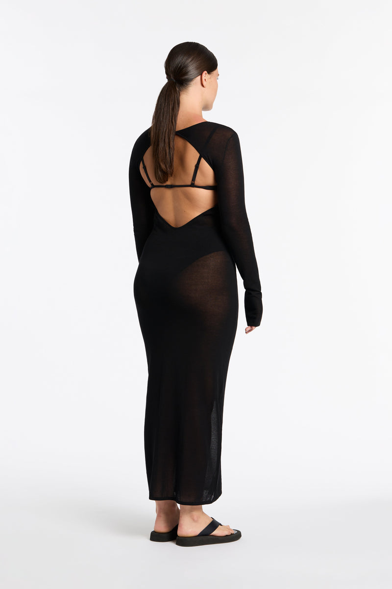 SIR the label Eva Knit Midi Dress BLACK