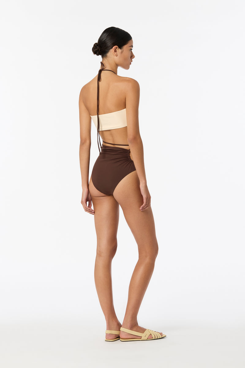 SIR the label Jeanne Wrap Tie One Piece BUTTER / CHOCOLATE