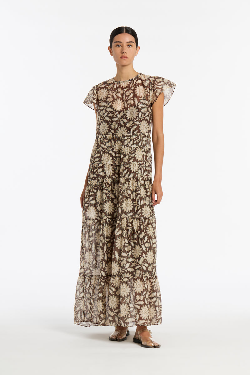 SIR the label Xanita Cap Sleeve Maxi Dress XANITA PRINT