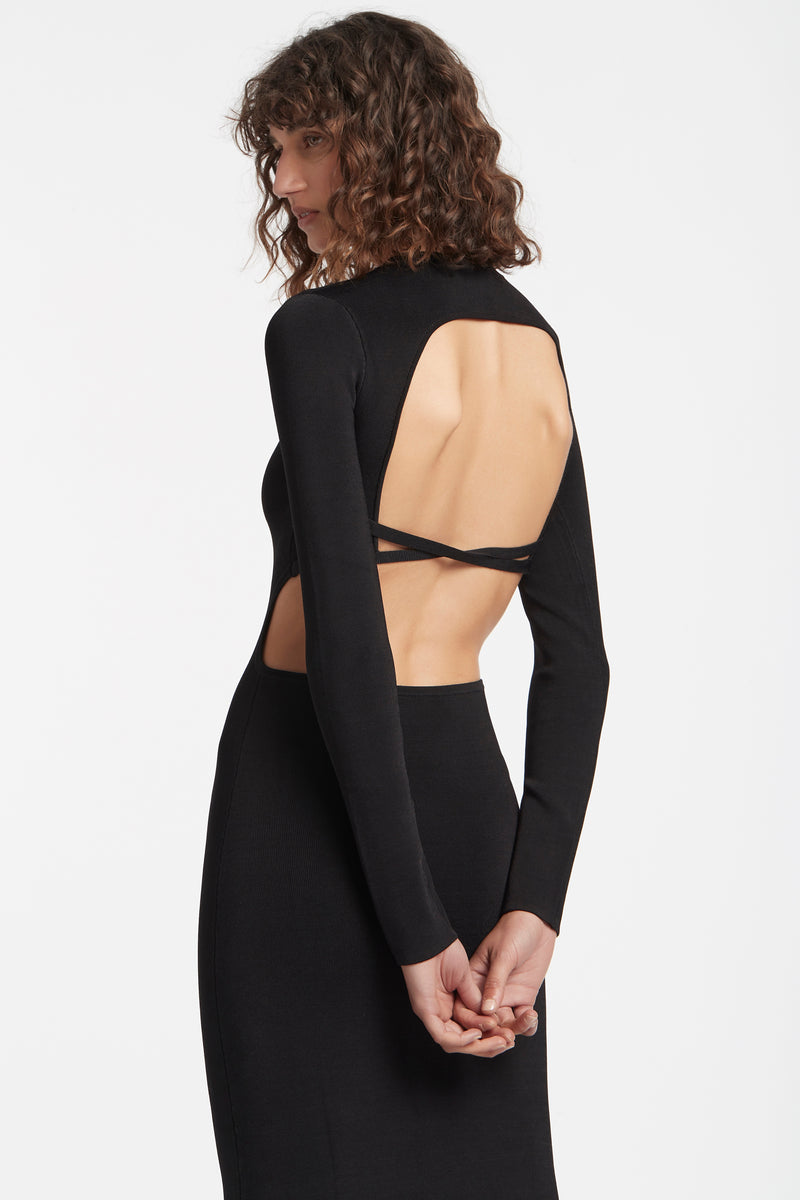SIR the label GEORGES OPEN BACK DRESS BLACK