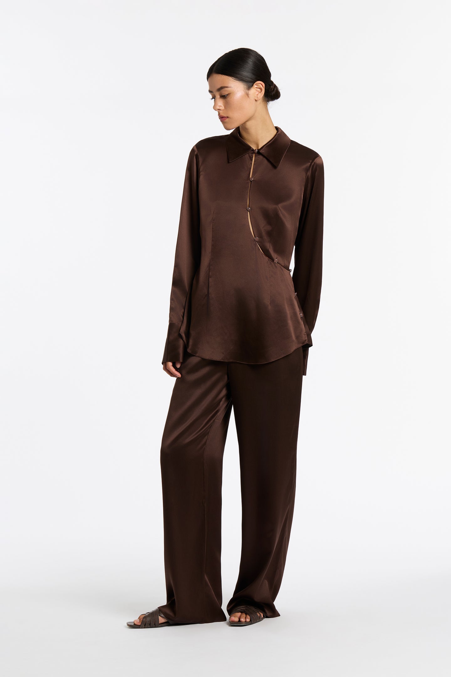 SIR the label Selita Buttoned Shirt CHOCOLATE