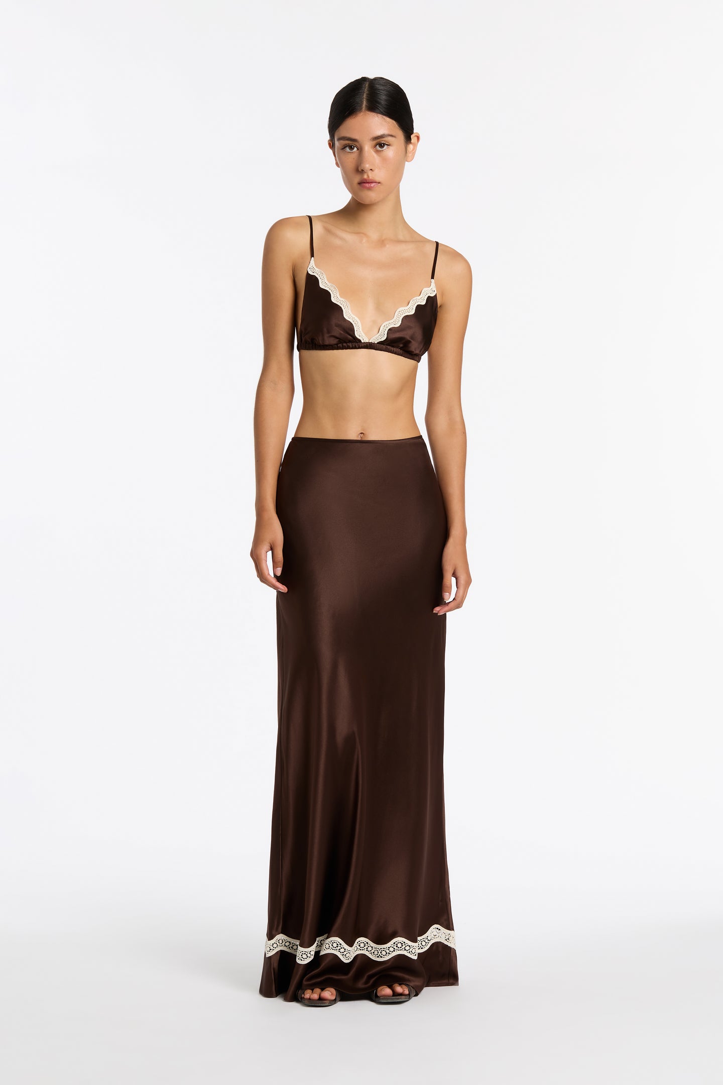 SIR the label Selita Maxi Skirt CHOCOLATE