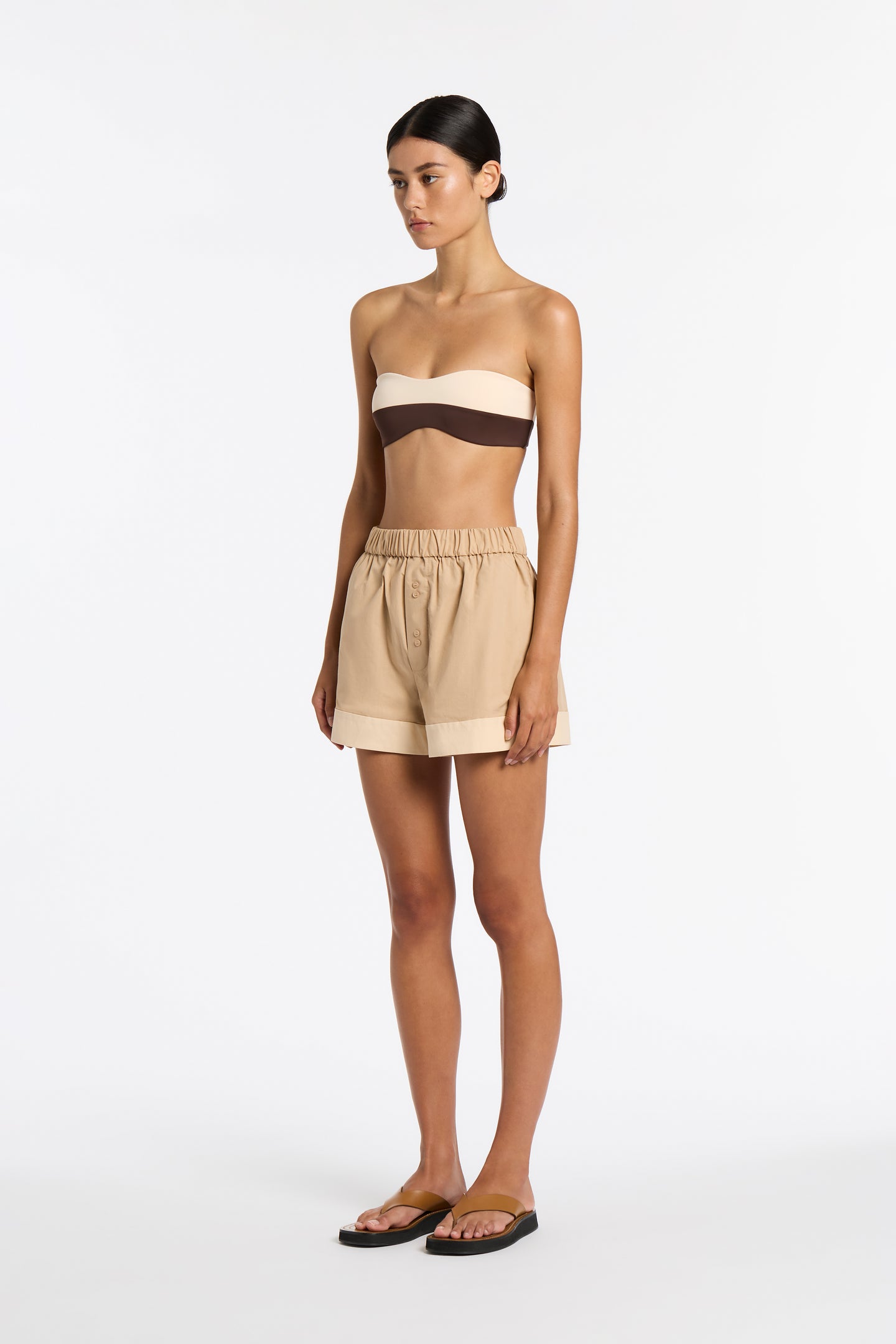 SIR the label Jeanne Short TAN