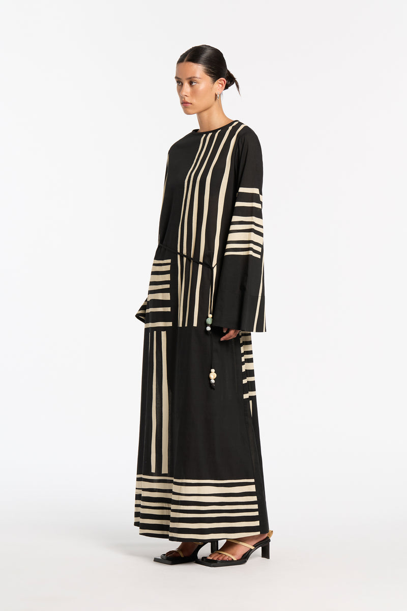 SIR the label Linocut Open Maxi Dress Ligne