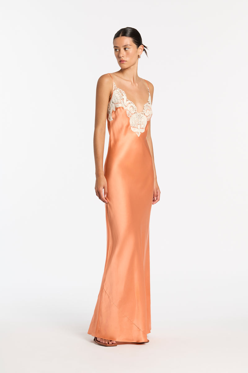 SIR the label Danseurs Lace Slip Dress Peach