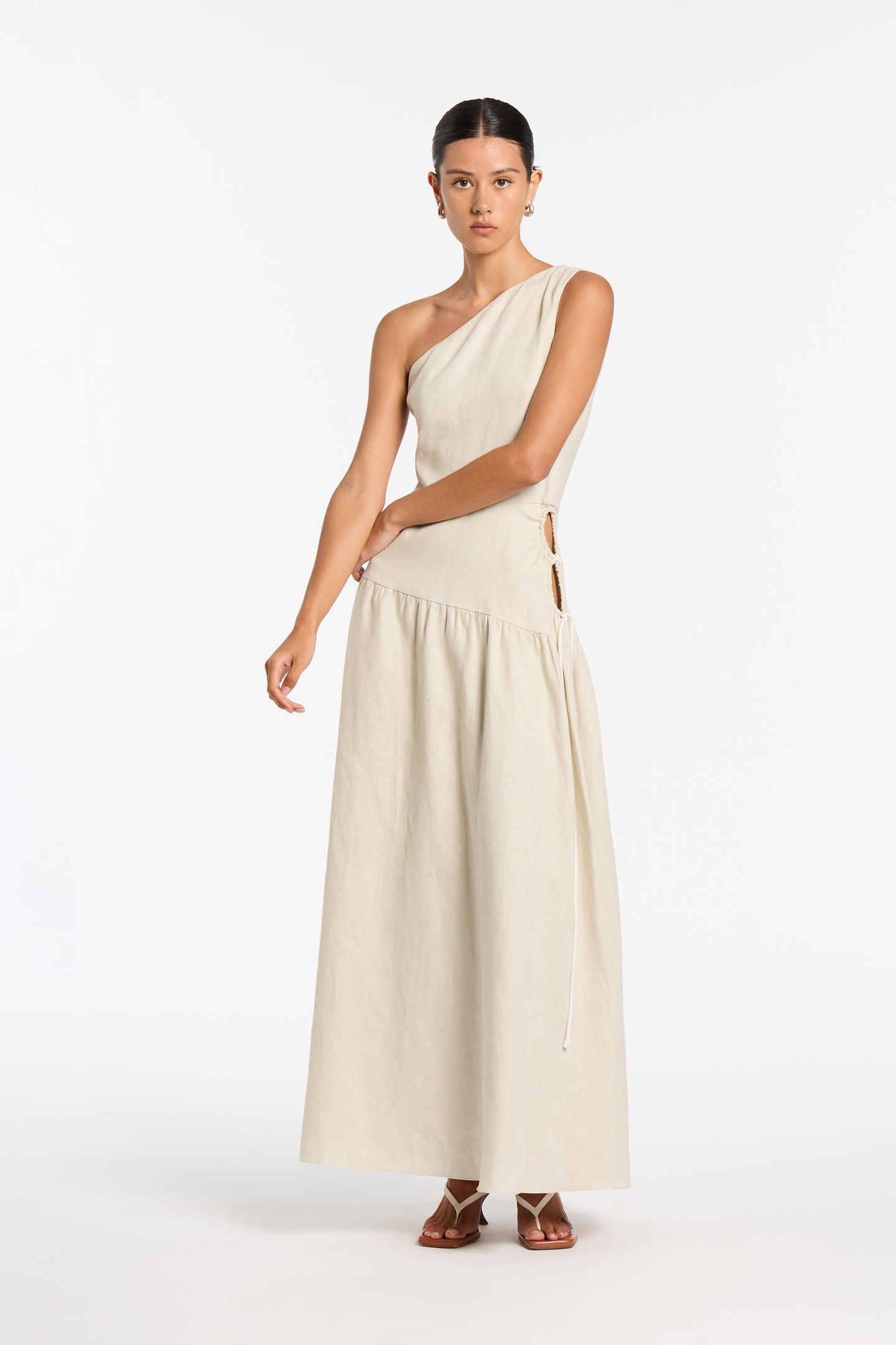 SIR the label D'Orsay Corded Maxi Dress Ecru