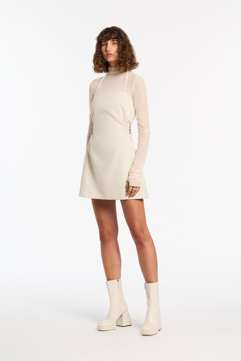 SIR the label D'Orsay Corded Strapless Mini Dress Ecru