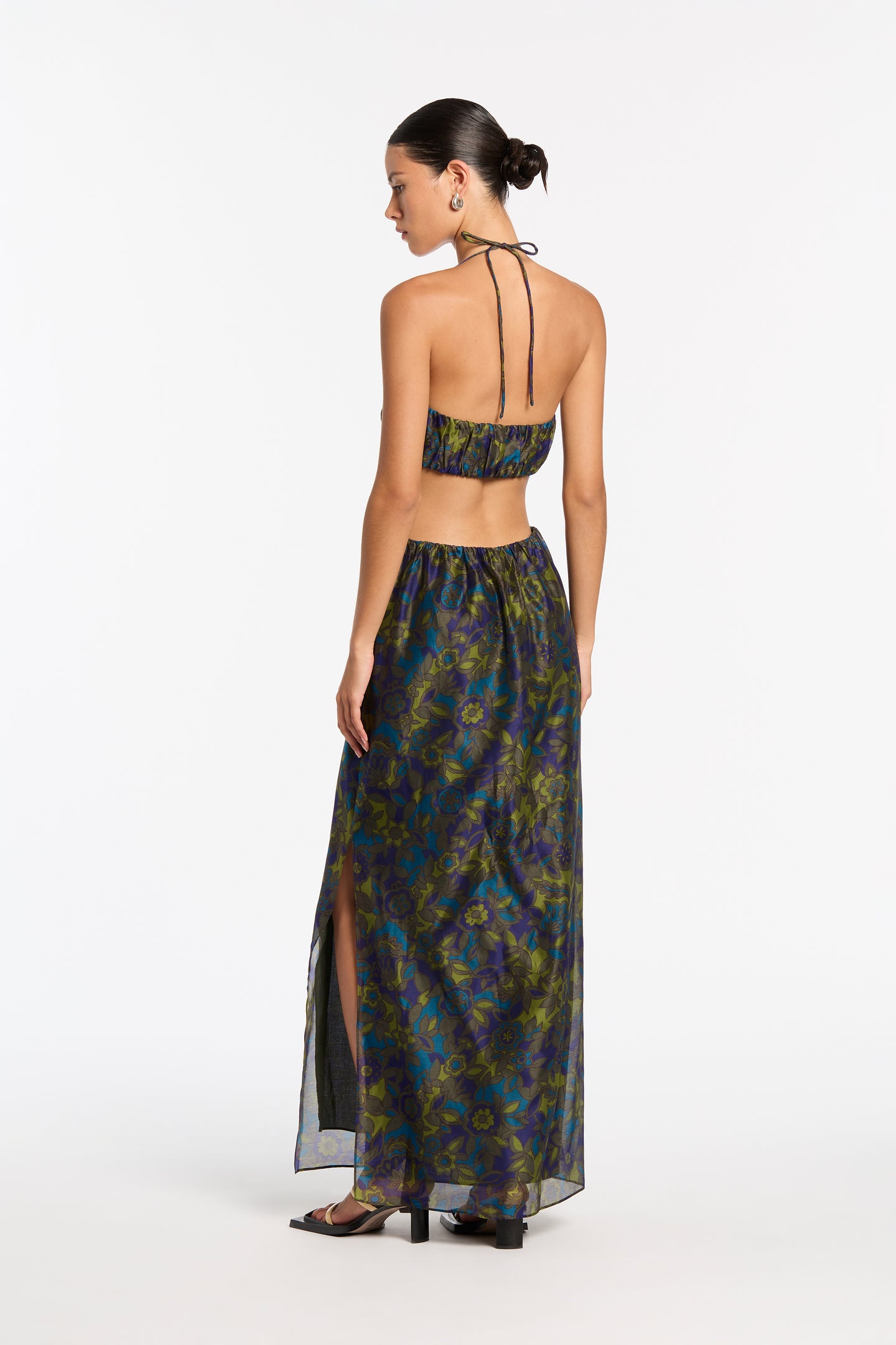 SIR the label Valerio Tie Halter Midi Dress Jardin