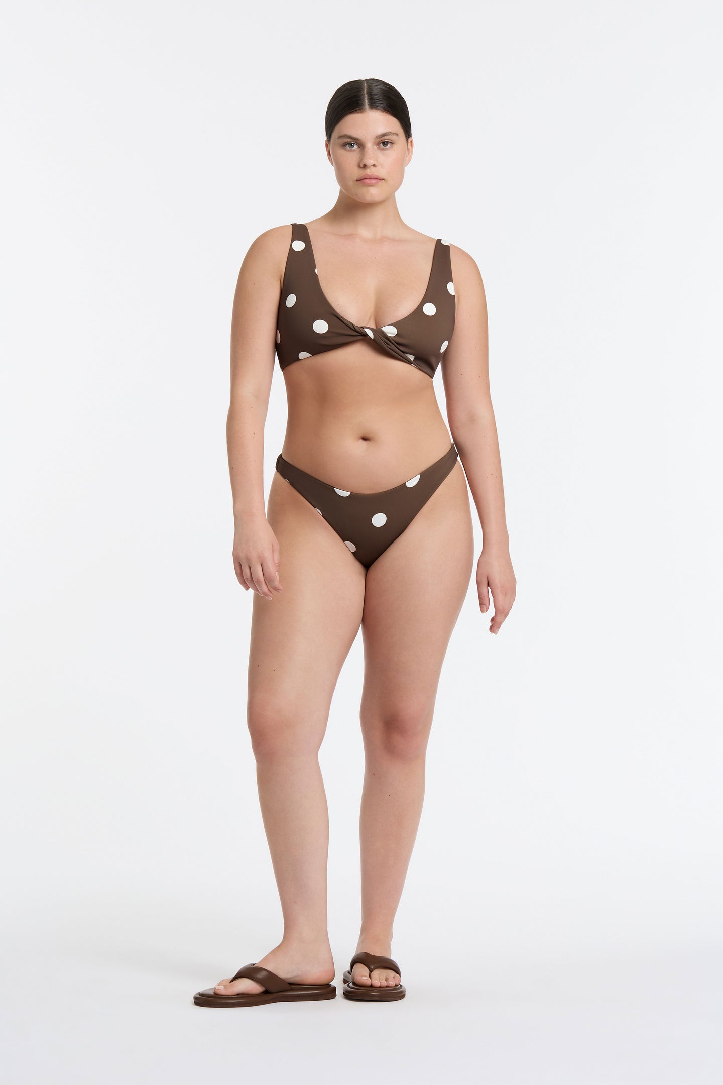 SIR the label Marlon Knot Top CHOCOLAT POLKA
